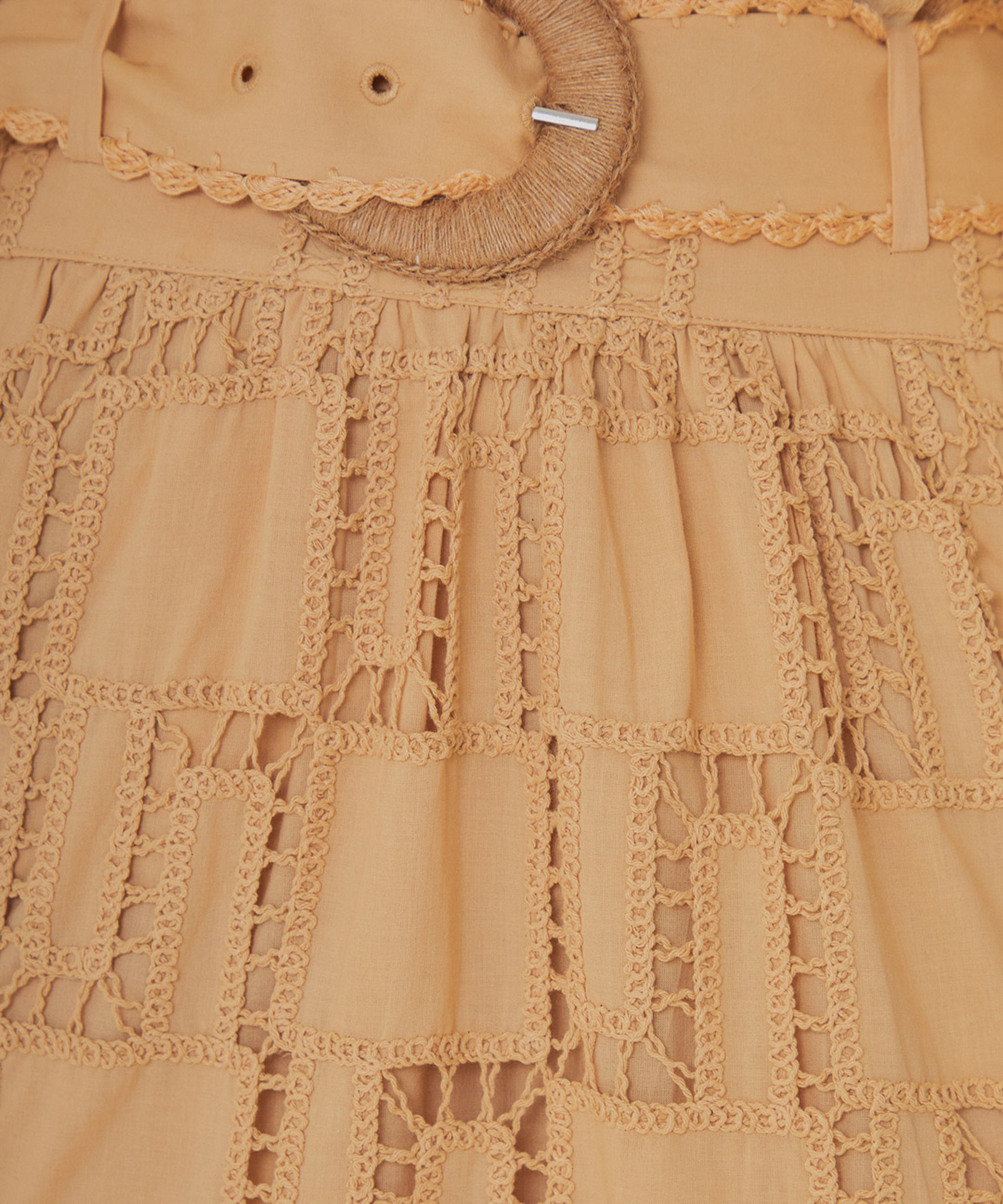 FARM Rio - Sand Crochet Midi Skirt image number 3