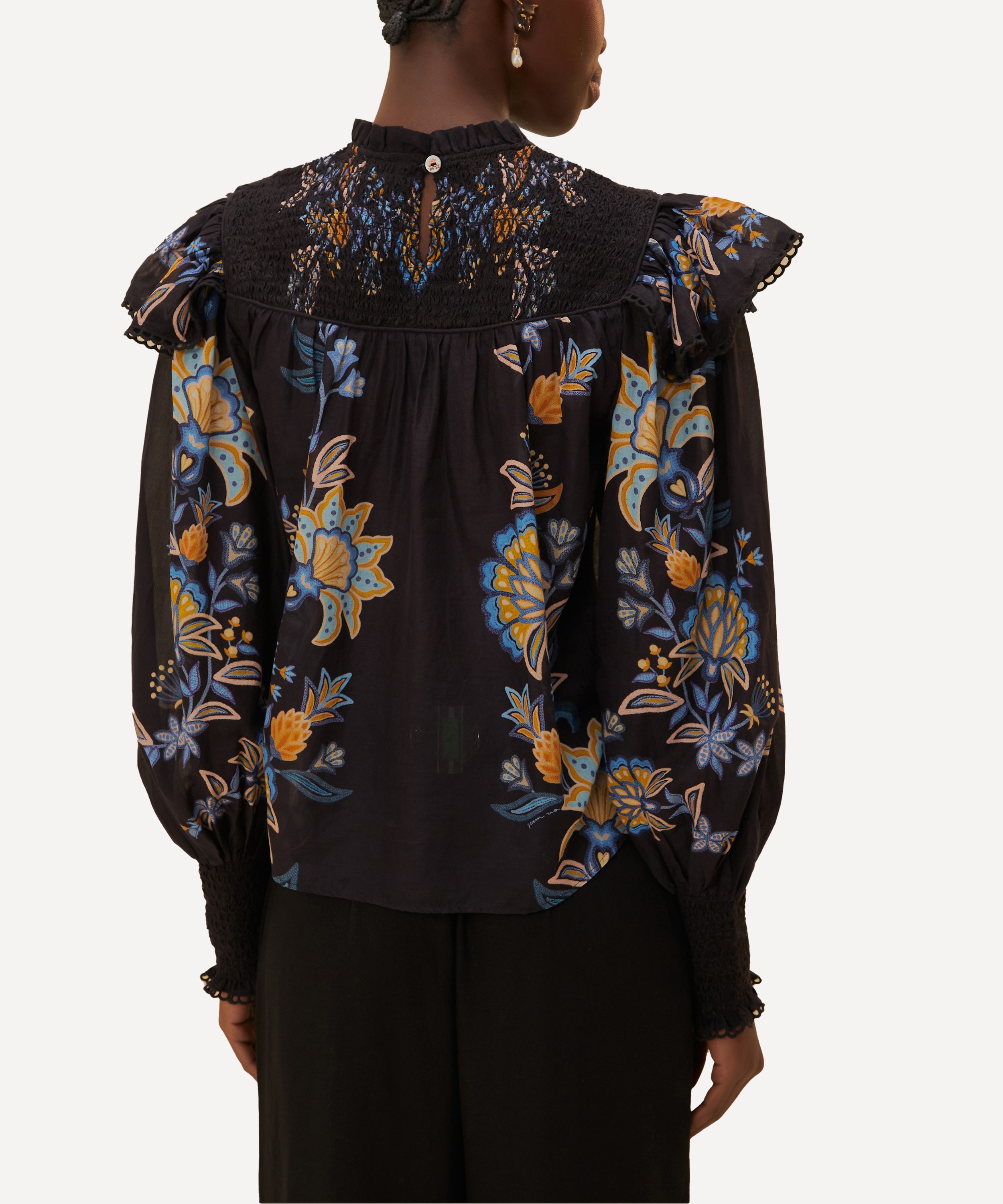 FARM Rio - Black Stitched Garden Blouse image number 2