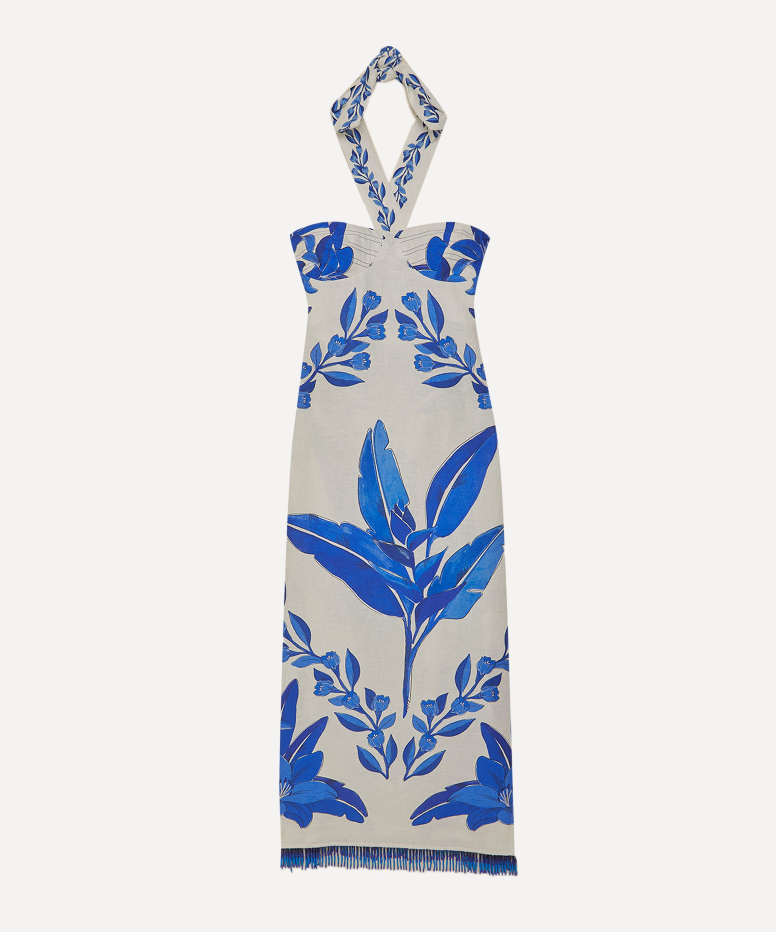 FARM Rio - Off-White Blue Yard Sleeveless Maxi Dress image number 0