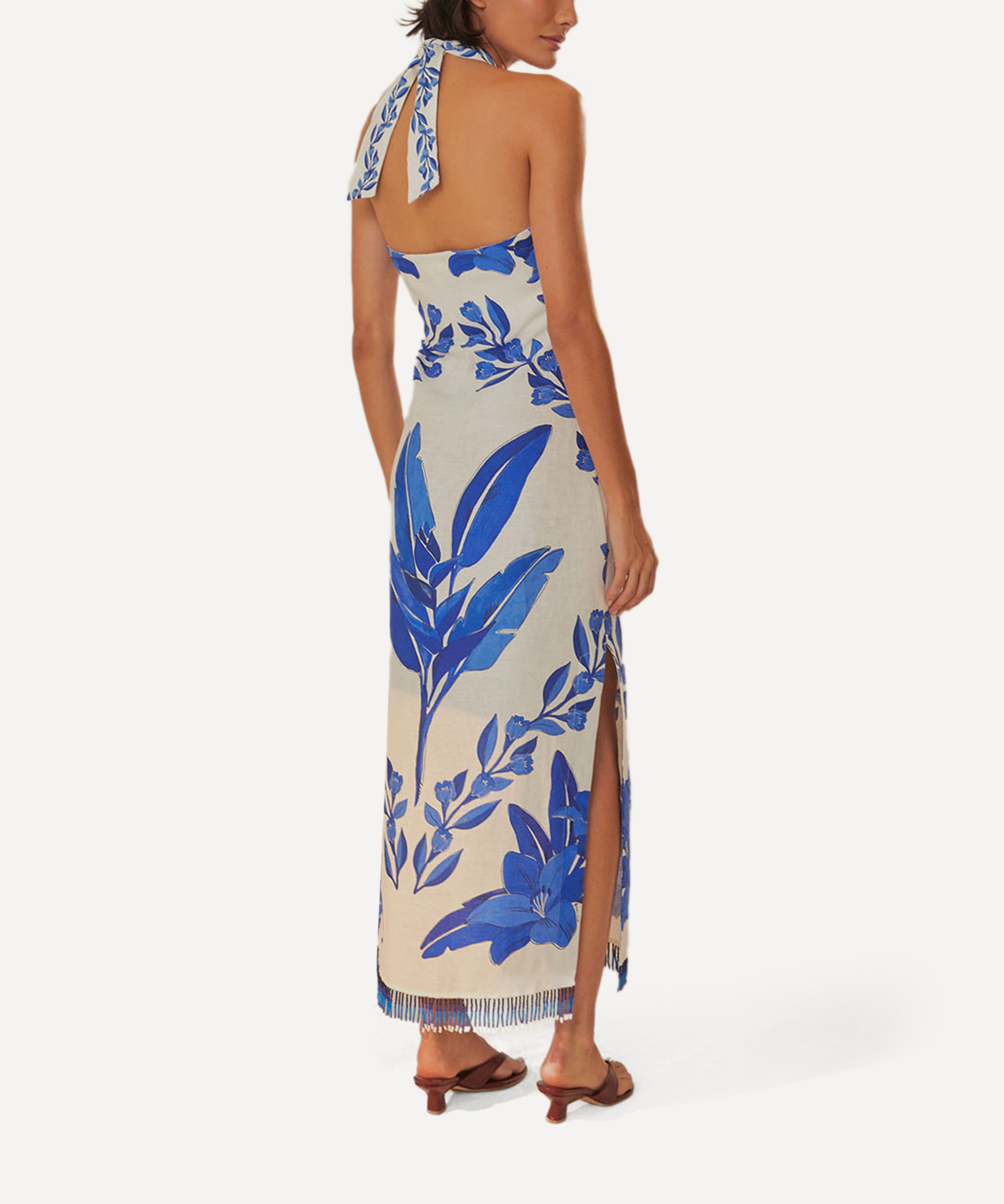 FARM Rio - Off-White Blue Yard Sleeveless Maxi Dress image number 2