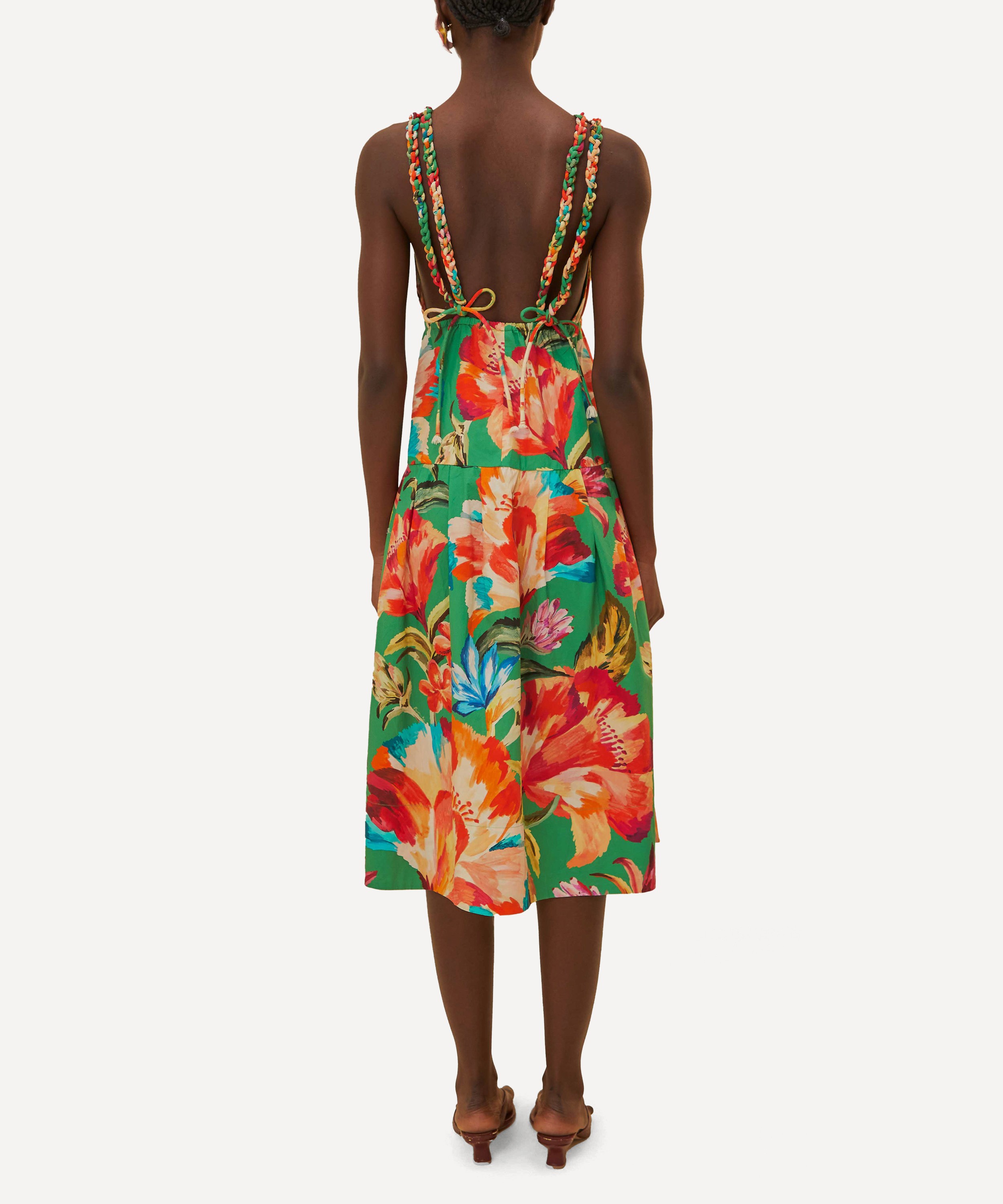 FARM Rio - Green Tropicart Sleeveless Midi Dress image number 2