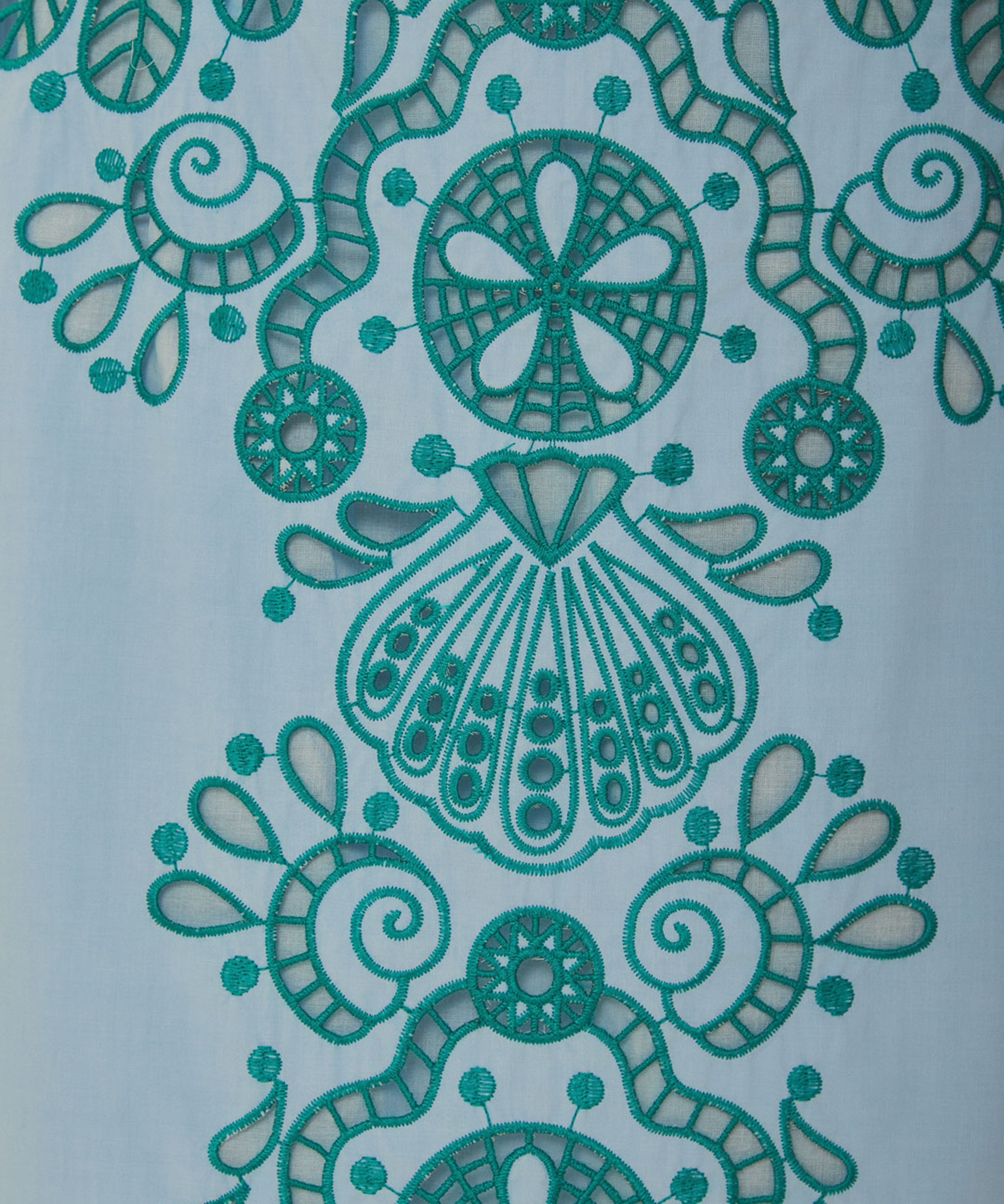 FARM Rio - Light Blue and Green Graphic Richelieu Crop Top image number 3