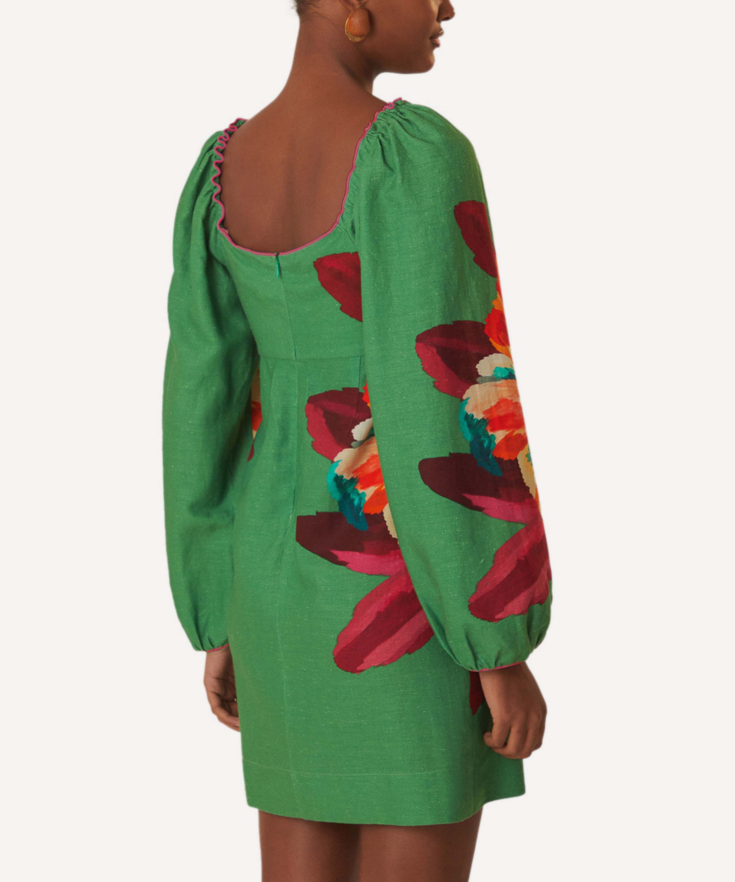 FARM Rio - Green Tropicart Mini Dress image number 2