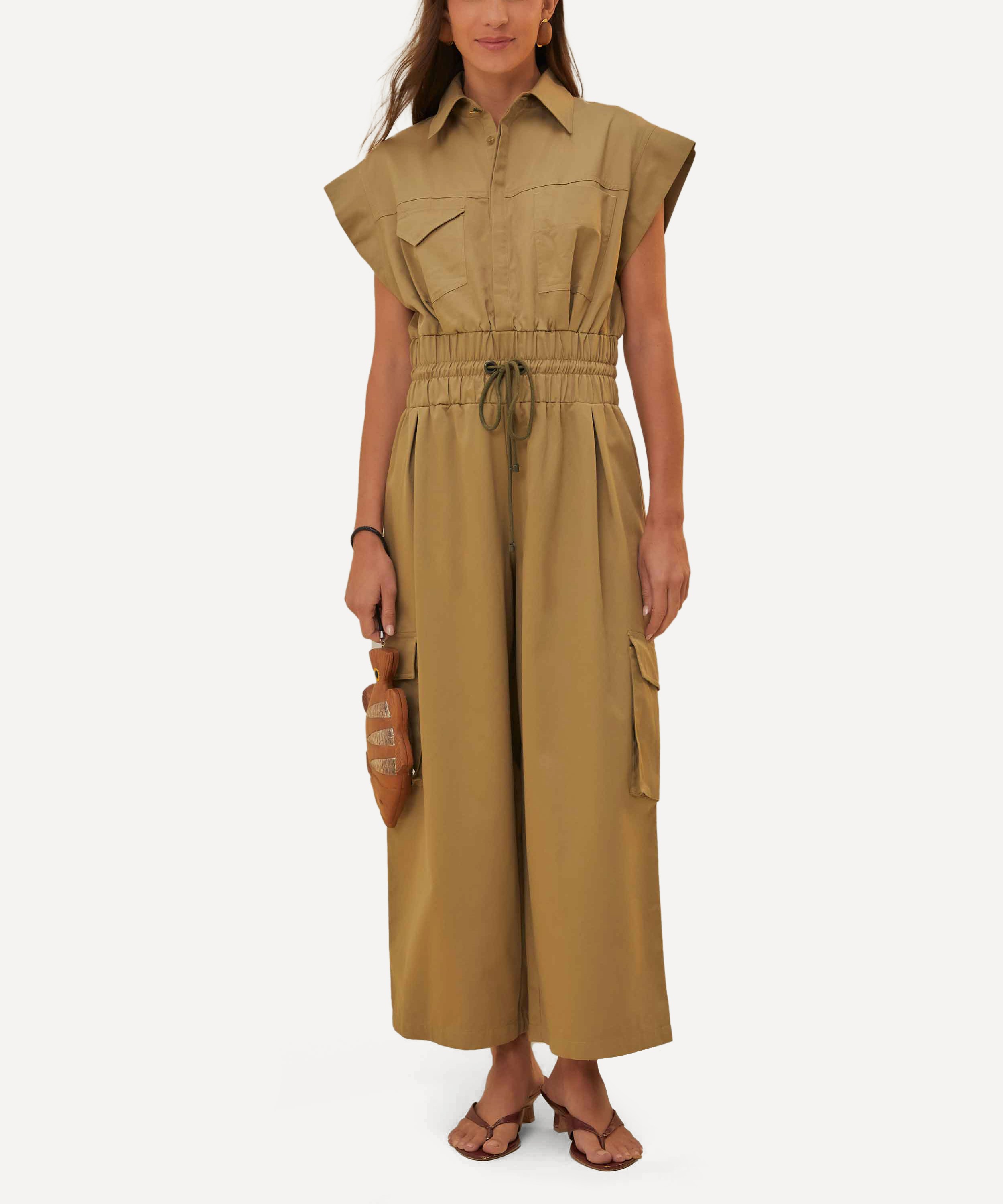 FARM Rio - Dark Green Utility Jumpsuit image number 0