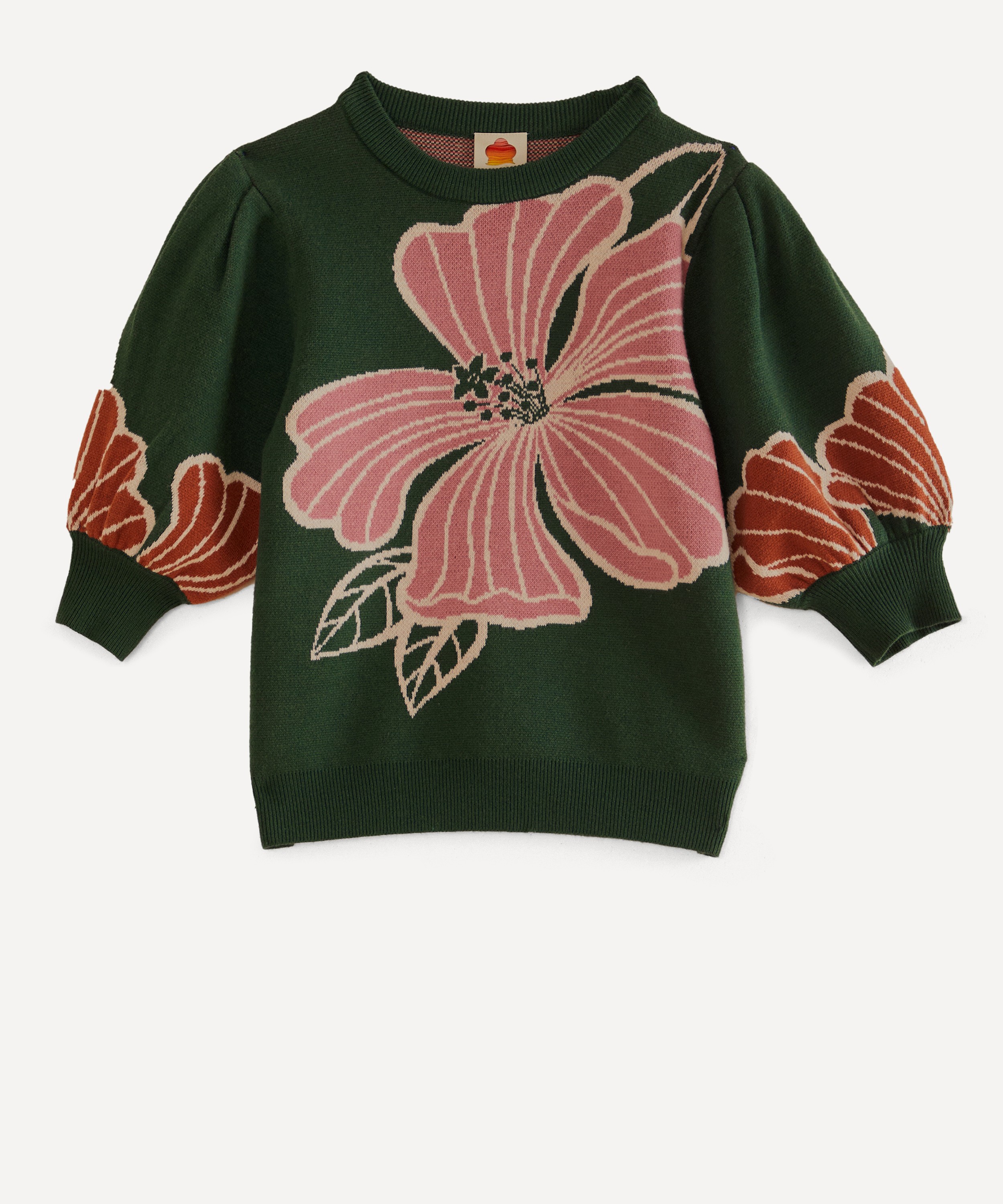 FARM Rio - Green Honolulu Flowers Knit Sweater image number 0