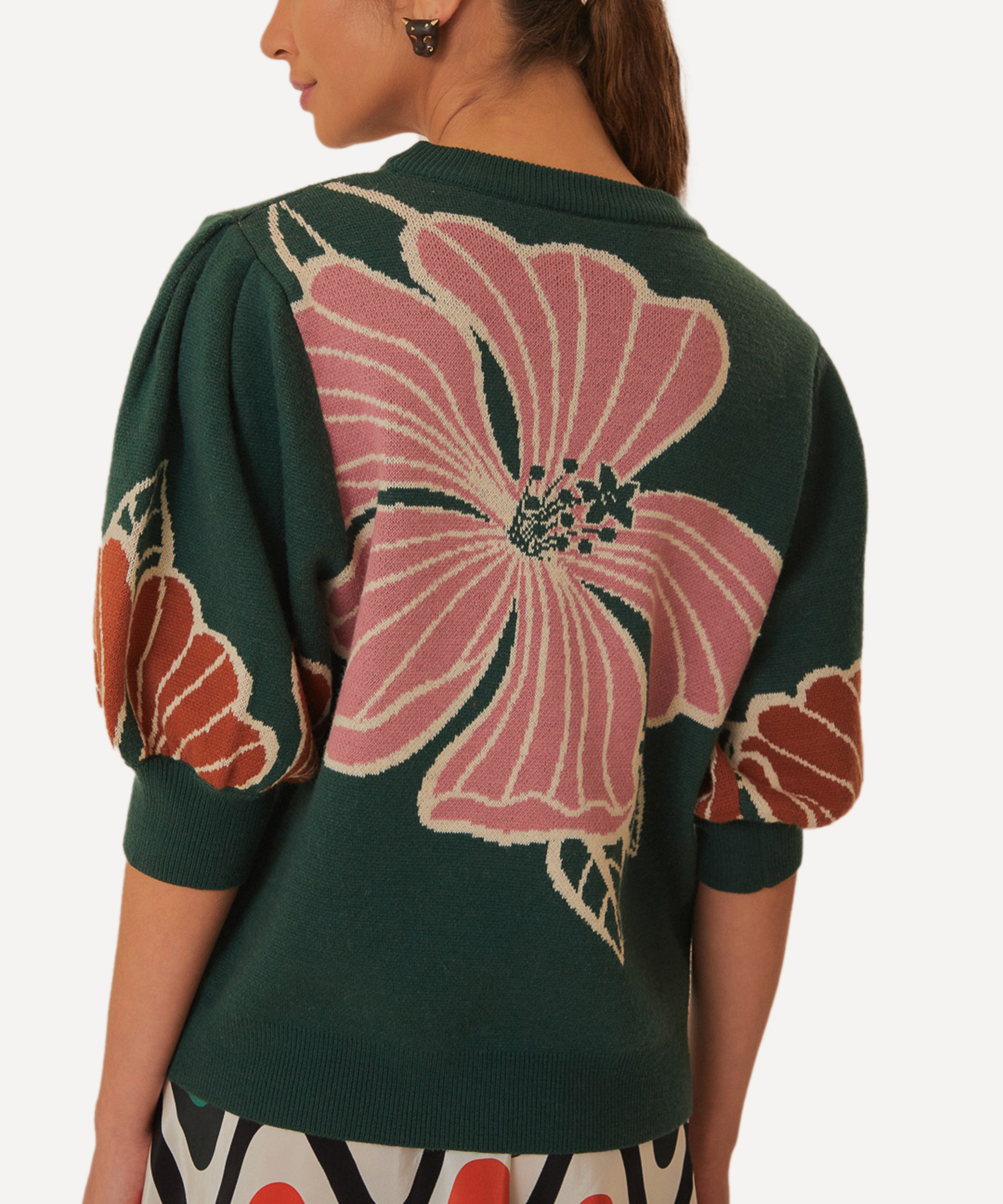 FARM Rio - Green Honolulu Flowers Knit Sweater image number 2