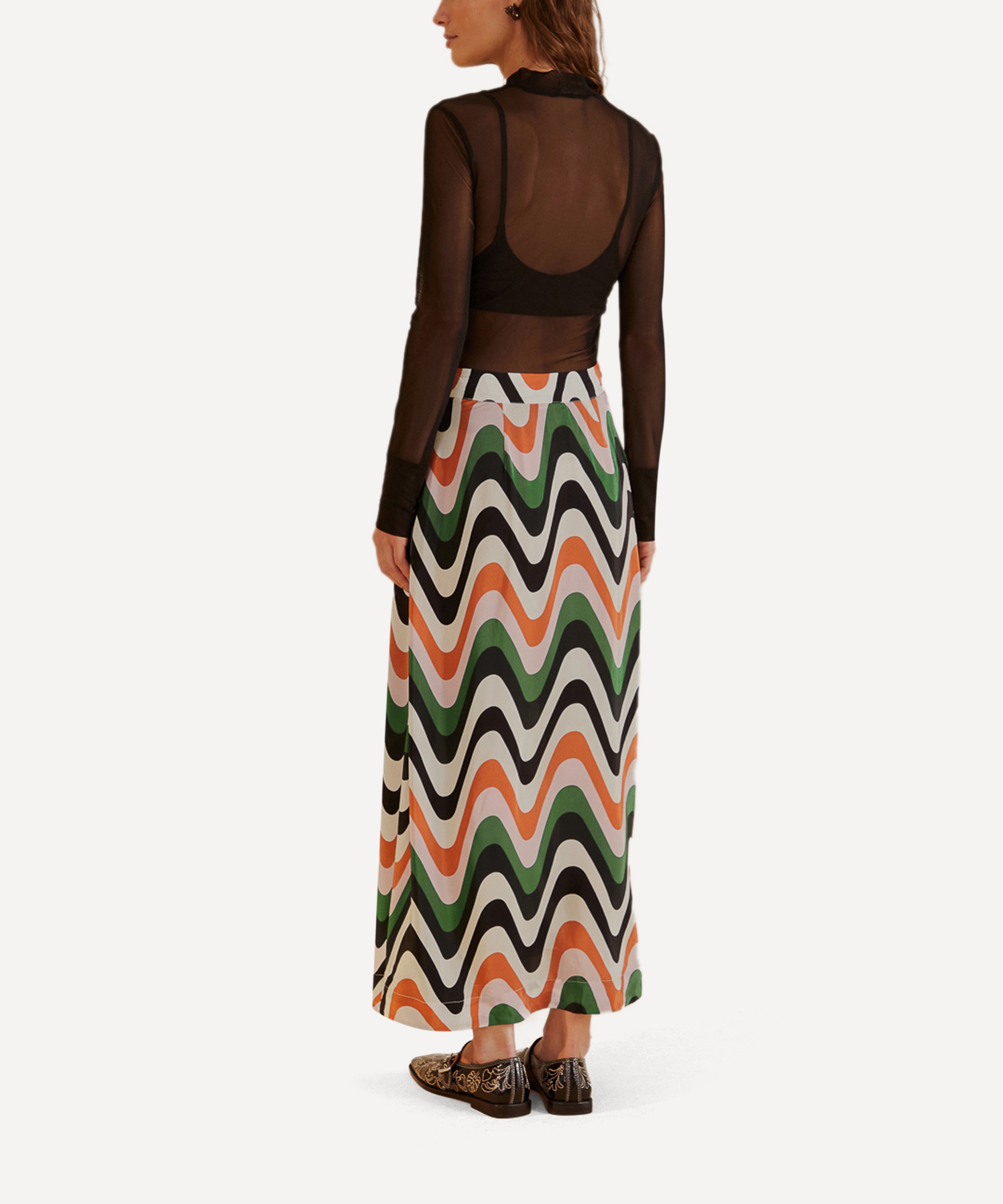 FARM Rio - Wave Gradient Multicolour Midi Skirt image number 2