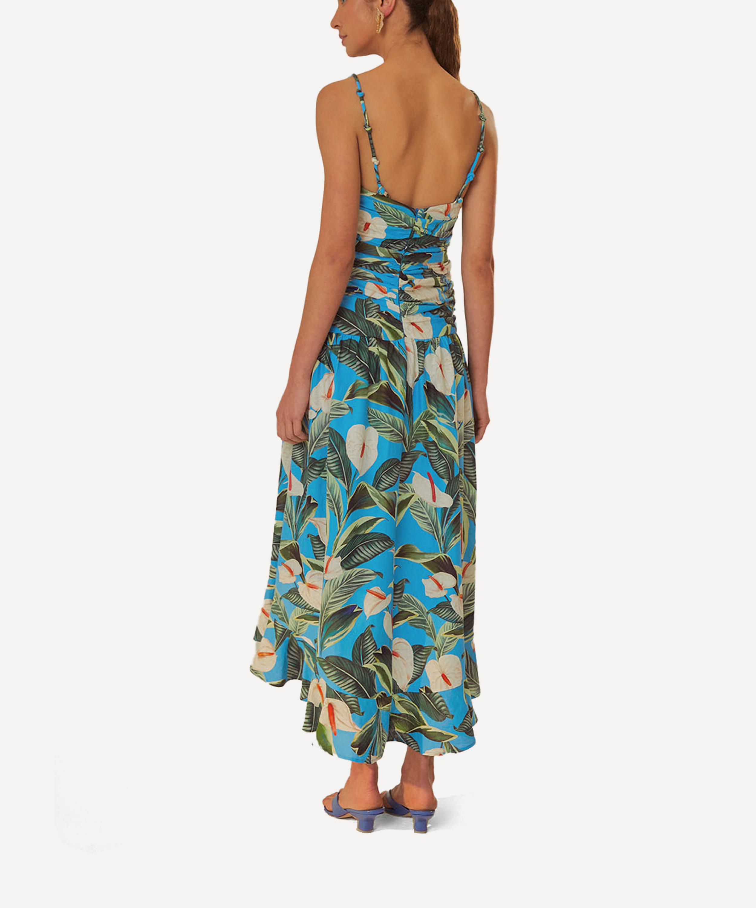 FARM Rio - Blue Anthurium Garden Maxi Dress image number 2