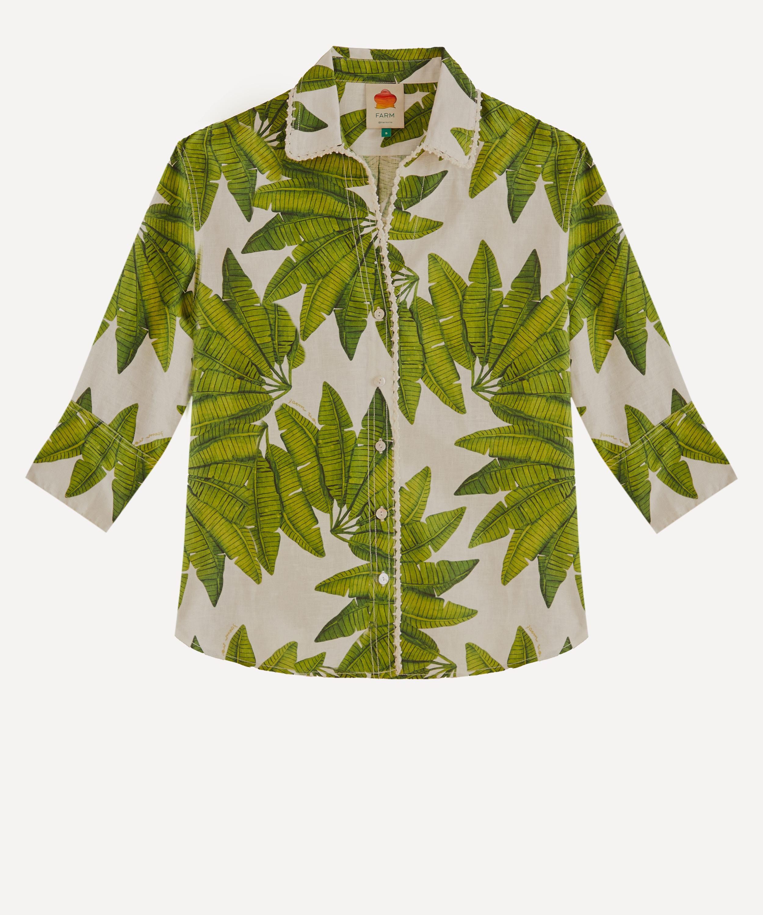 FARM Rio - Off-White Palm Fan Shirt image number 0