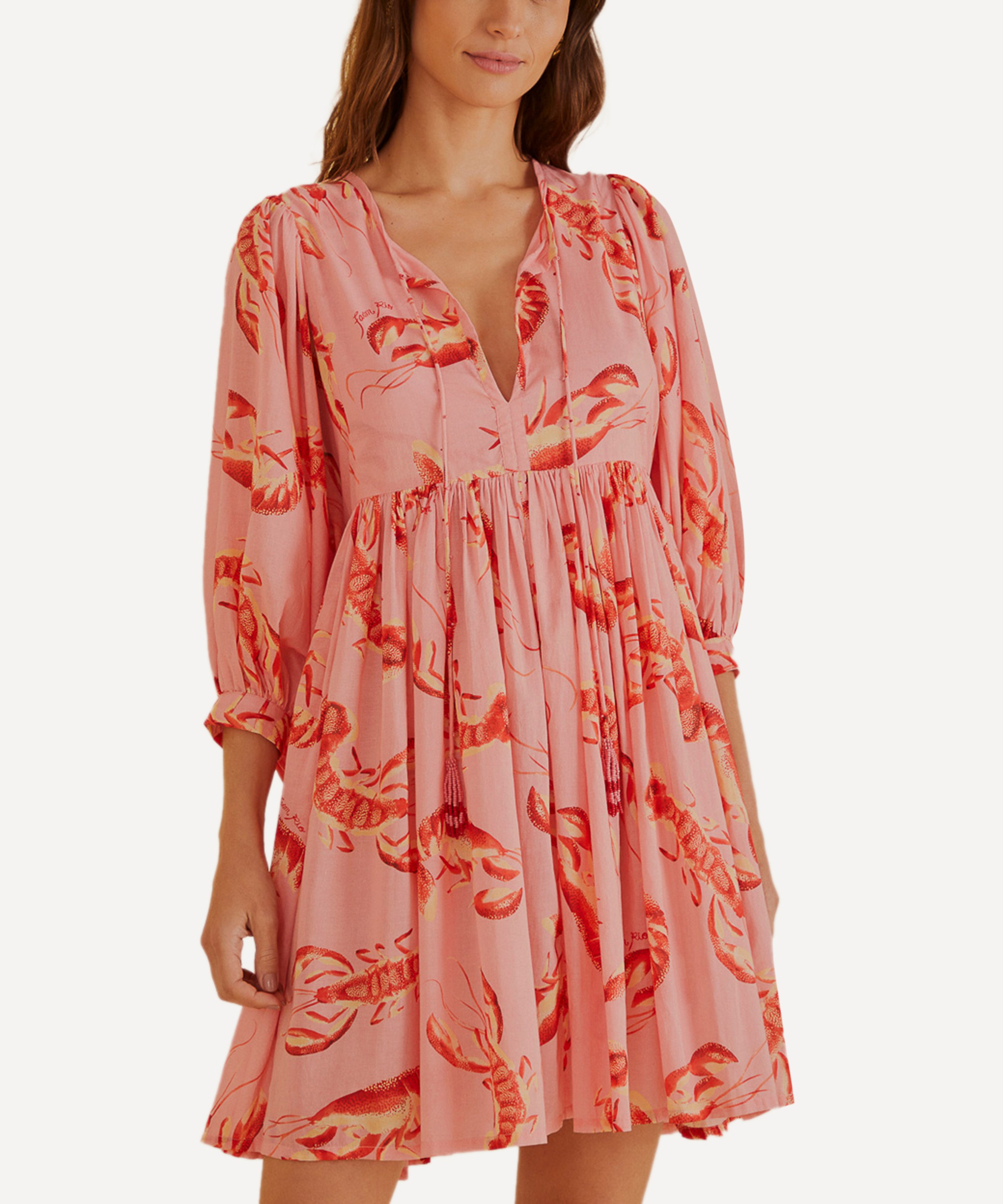 FARM Rio - Light Pink Lobsters Dress image number 0