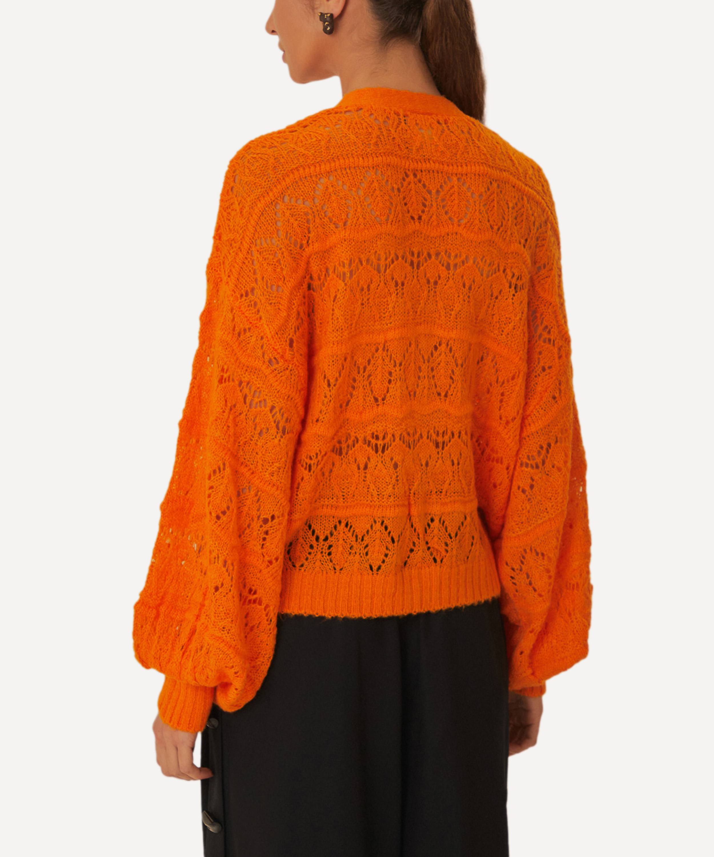 FARM Rio - Orange Textured Knit Cardigan image number 2