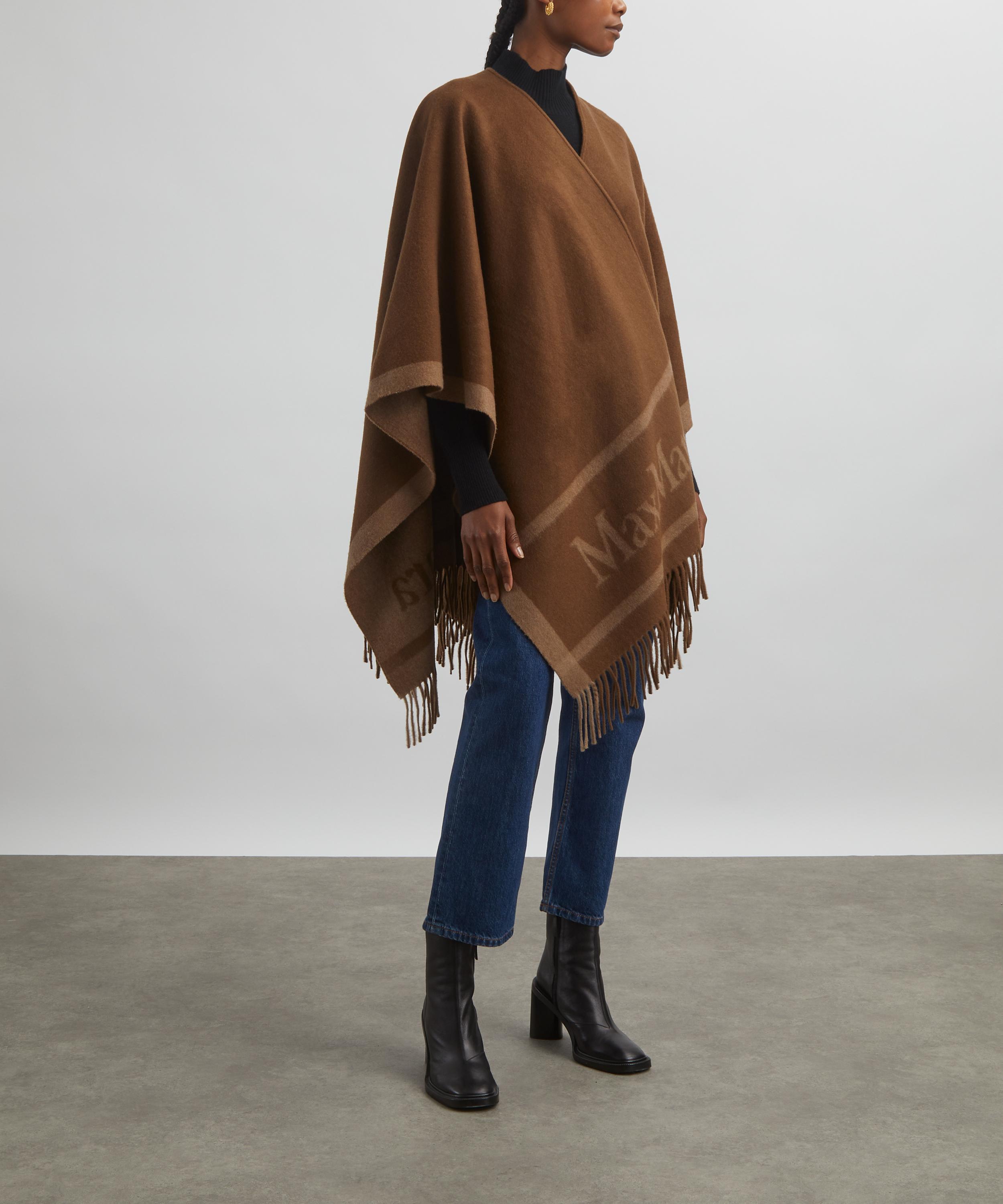 Max Mara - Jacquard Logo Wool Poncho image number 1