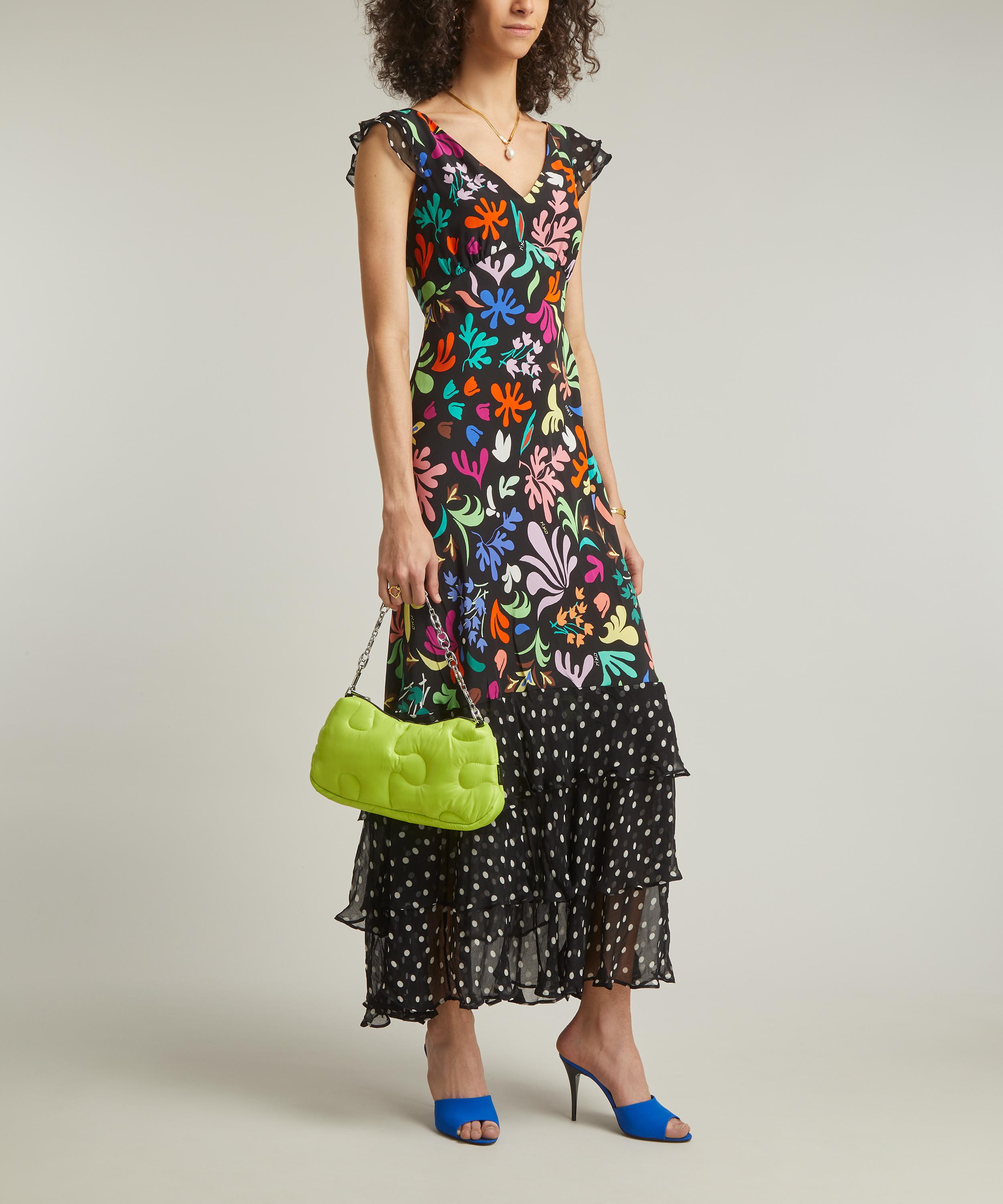 RIXO - Ossy Floral Mix Black Silk Maxi Dress image number 1