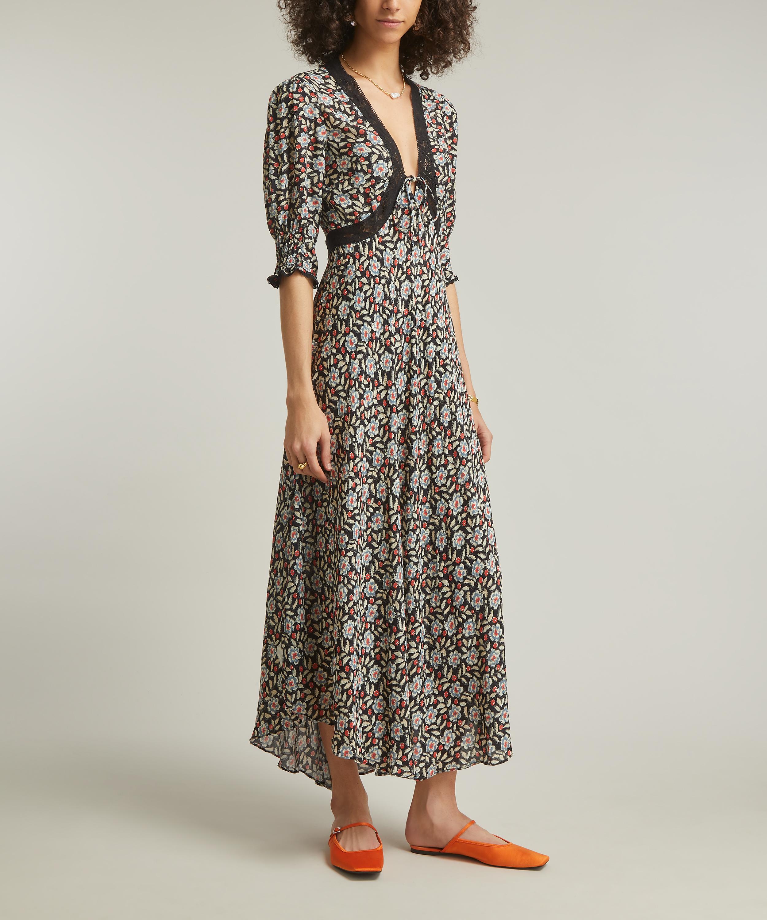 RIXO - Amina Carnation Slate Crepe Midi Dress image number 2