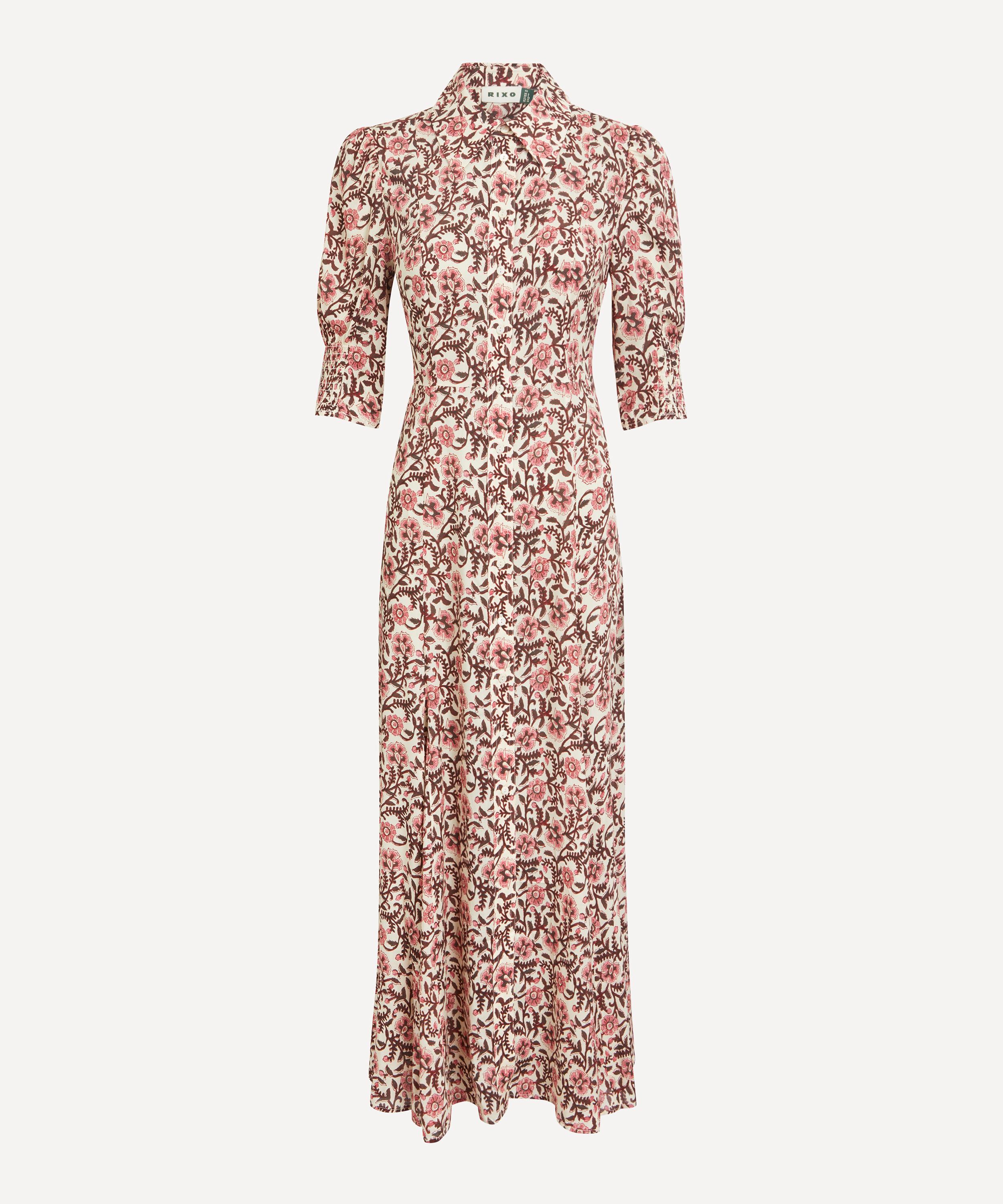 RIXO - Bloom Sarasa Rose Blush Crepe Shirtdress image number 0