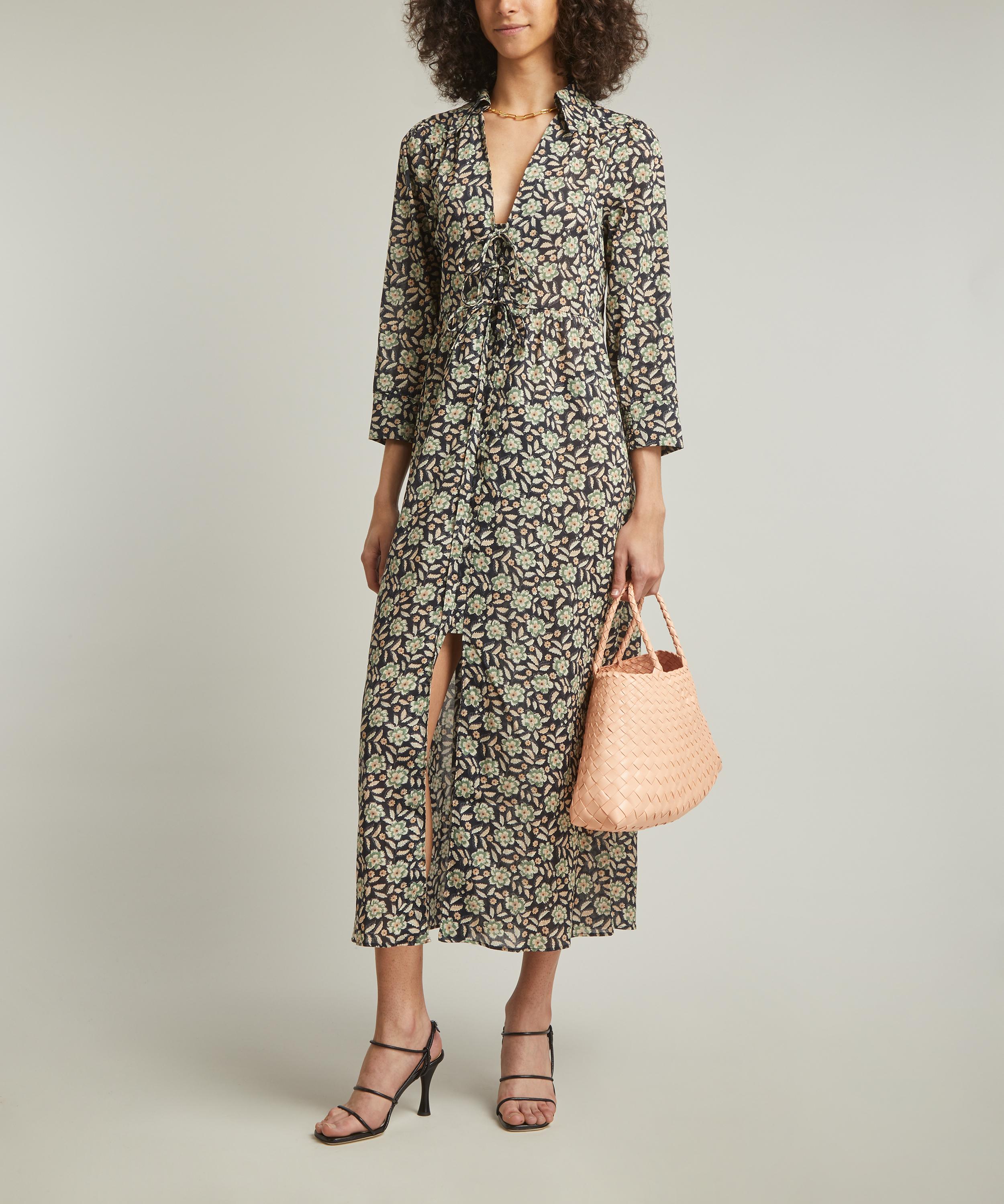 RIXO - Franchi Carnation Olive Cotton Midi Dress image number 1