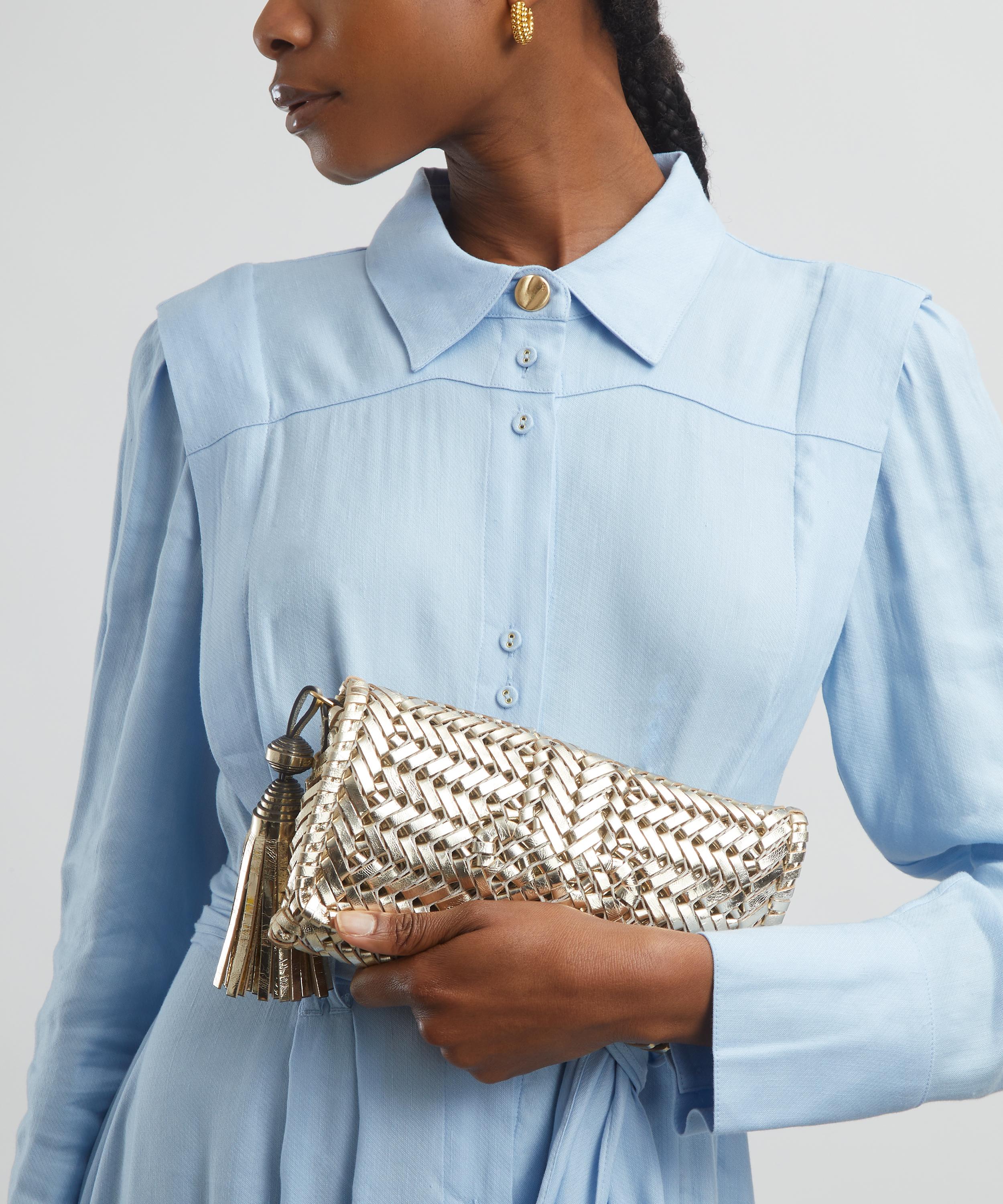 Anya Hindmarch - The Neeson Tassel Gold Clutch Bag image number 0