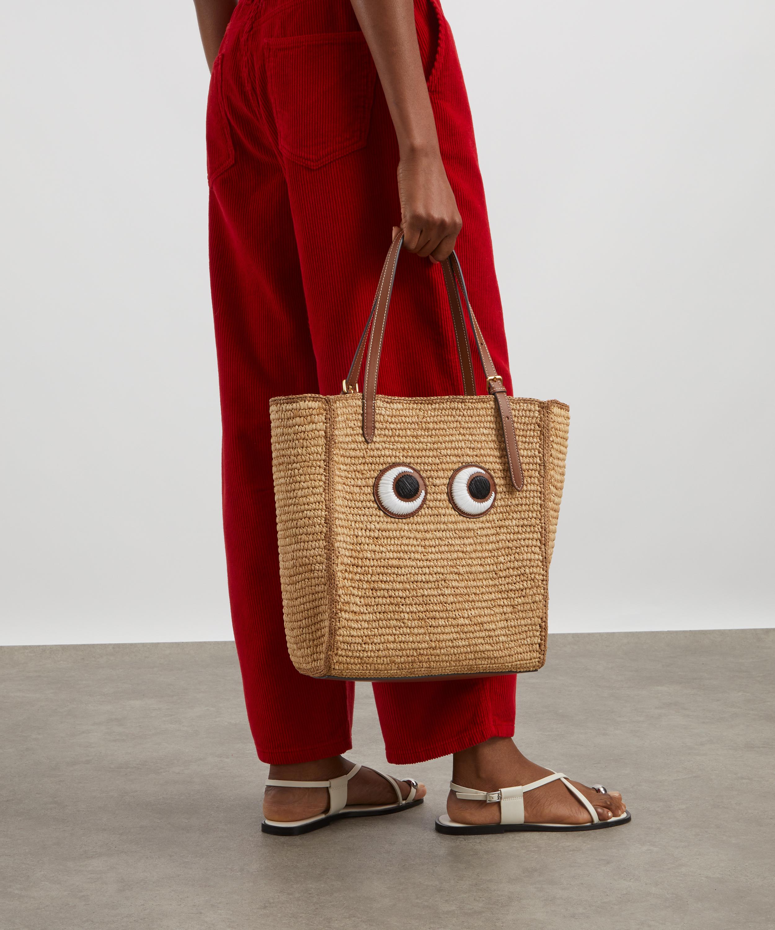 Anya Hindmarch - NS Raffia Eyes Small Tote Bag image number 1