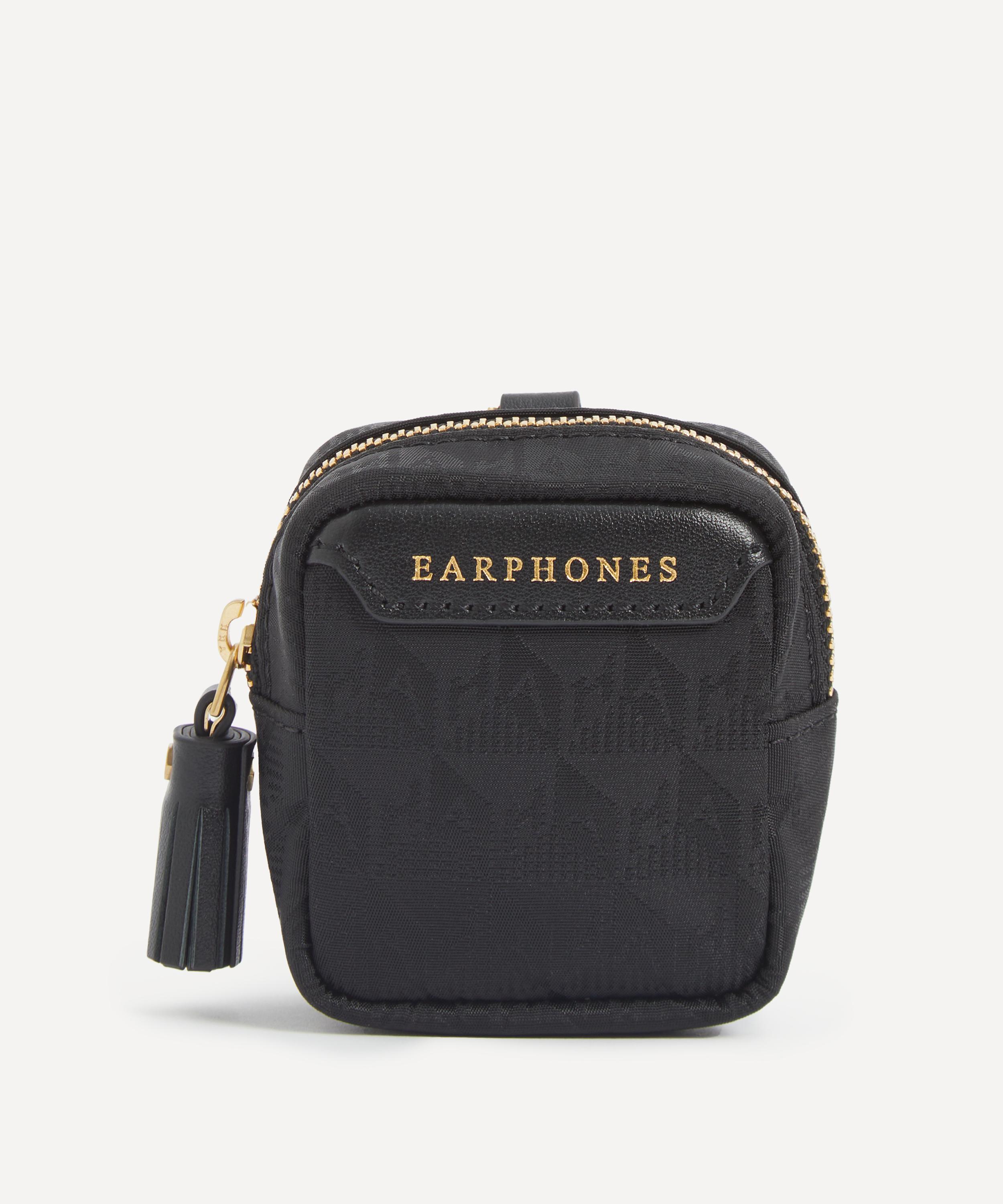 Anya Hindmarch - Logo Black Ear Phones Travel Pouch image number 0