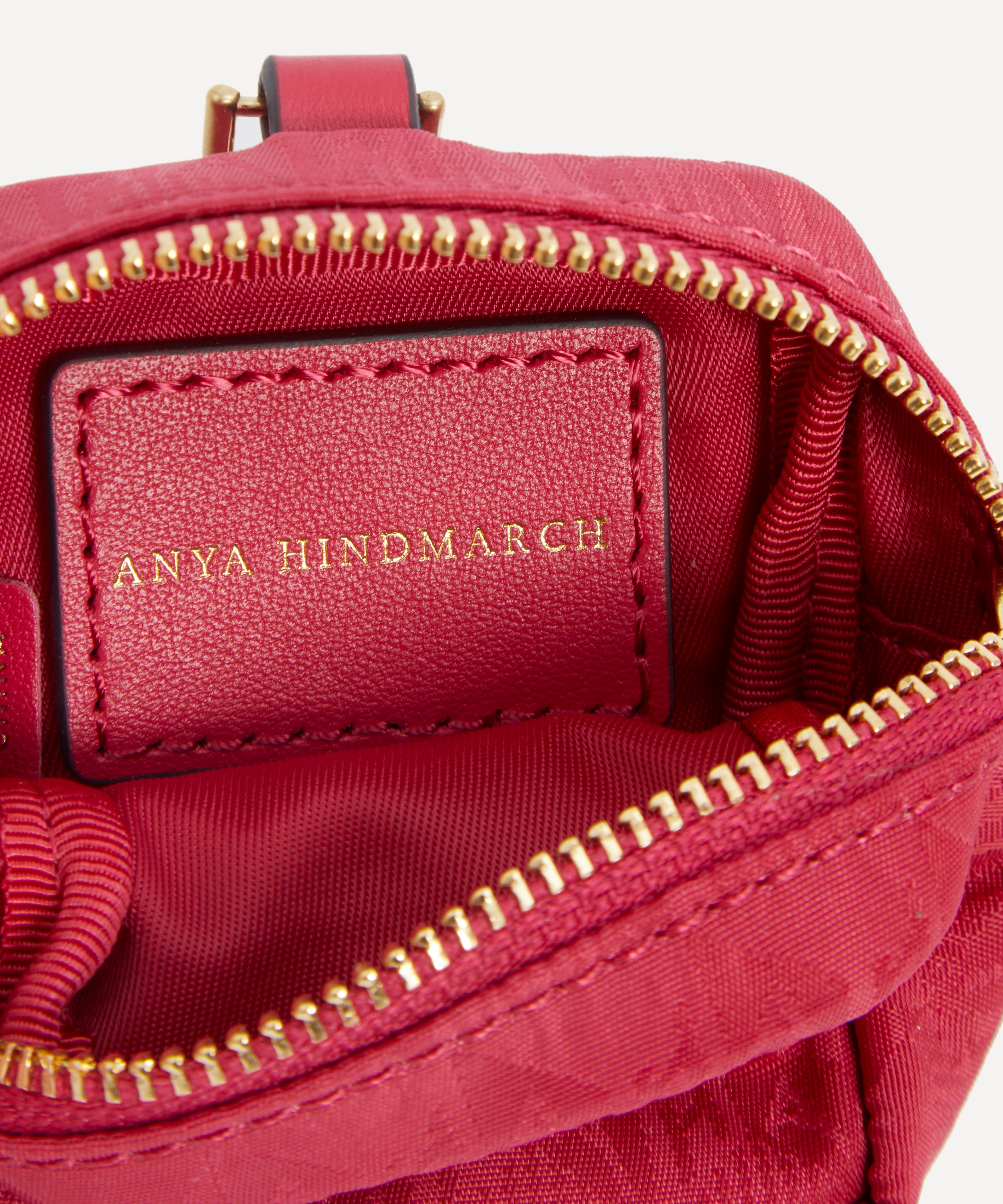 Anya Hindmarch - Logo Magenta Ear Phones Travel Pouch image number 4