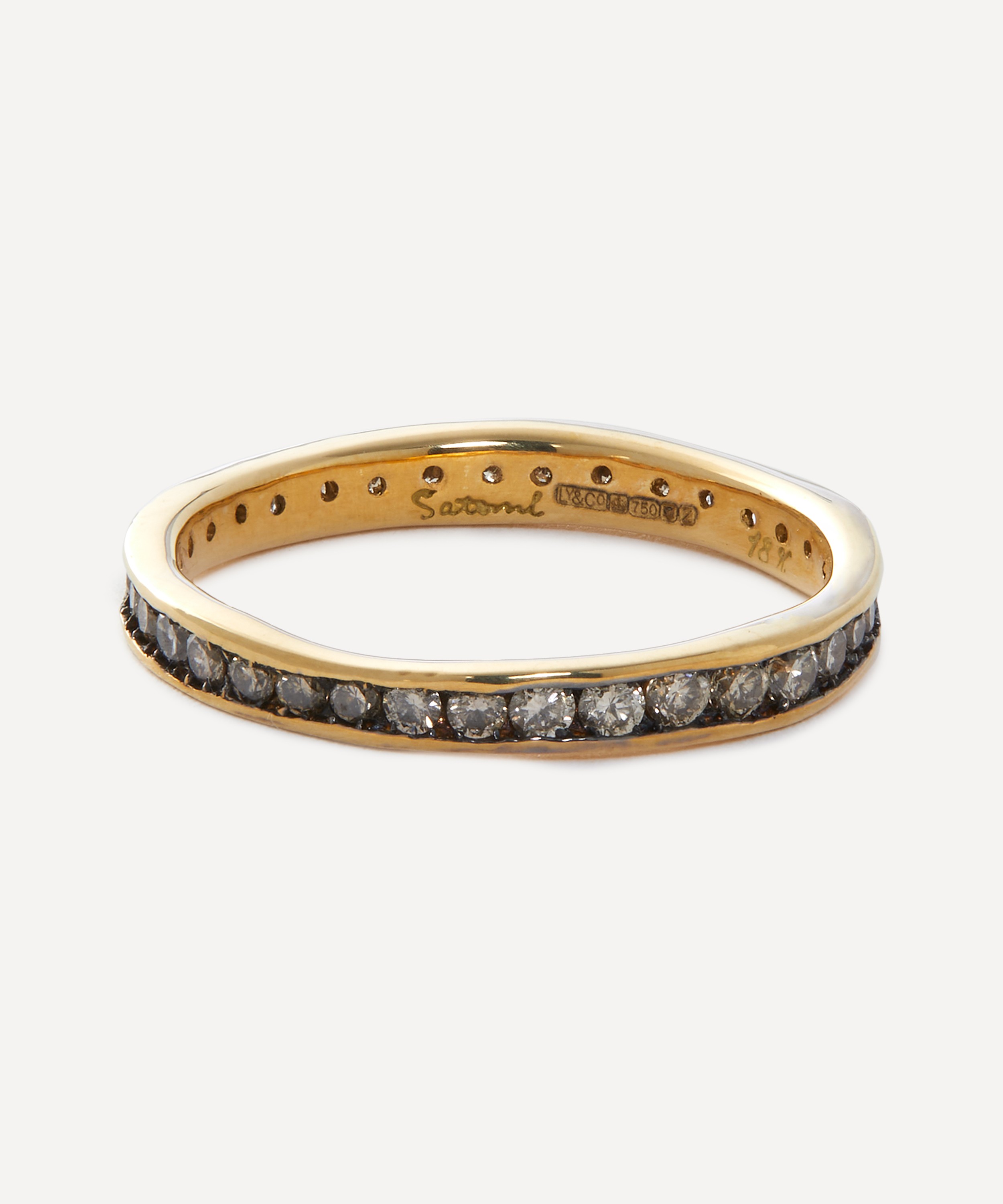 Satomi Kawakita - 18ct Gold Absolute Brown Diamond Band Ring image number 0