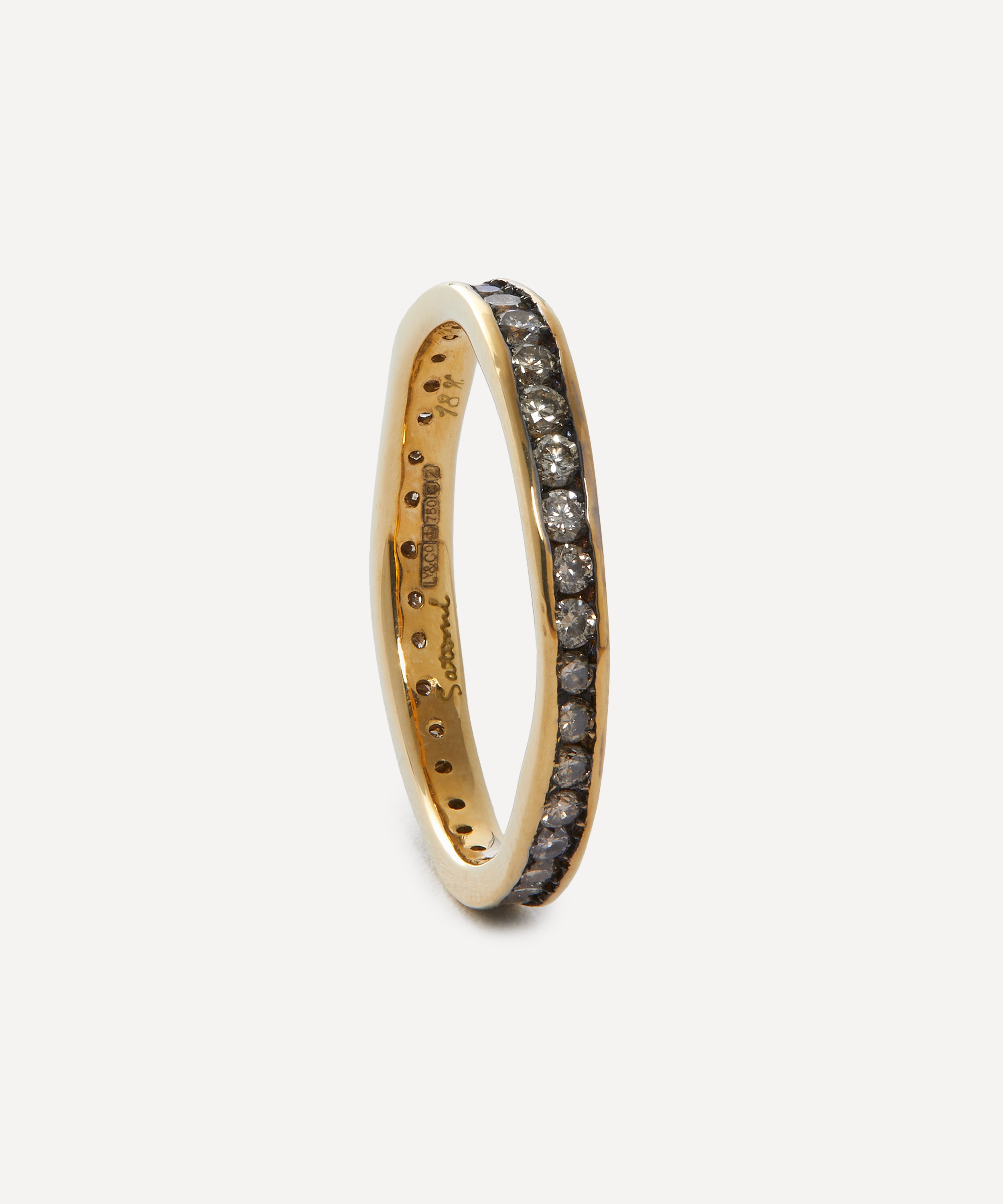 Satomi Kawakita - 18ct Gold Absolute Brown Diamond Band Ring image number 1