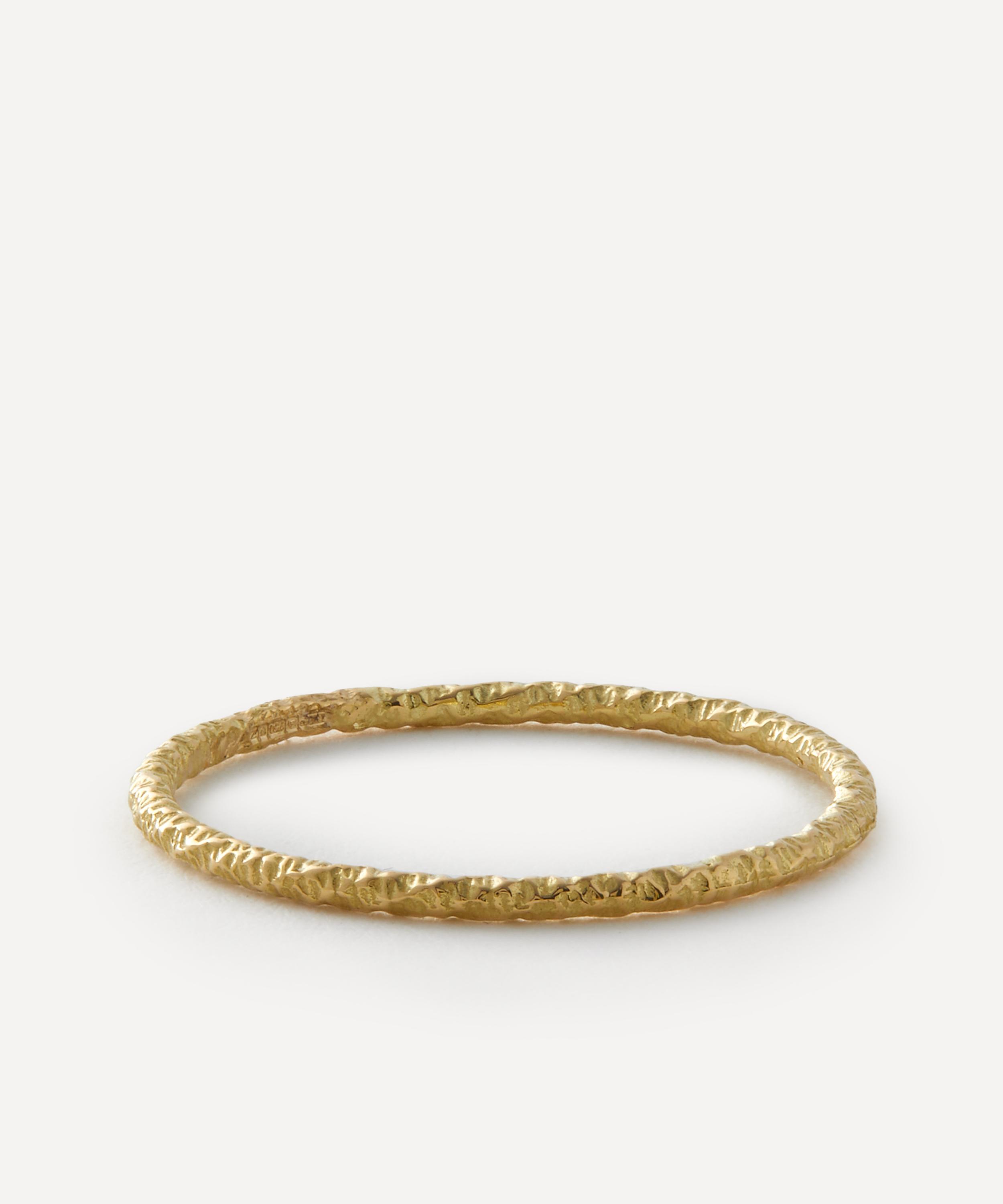 Satomi Kawakita - 18ct Gold Homespun Stacking Ring image number 0