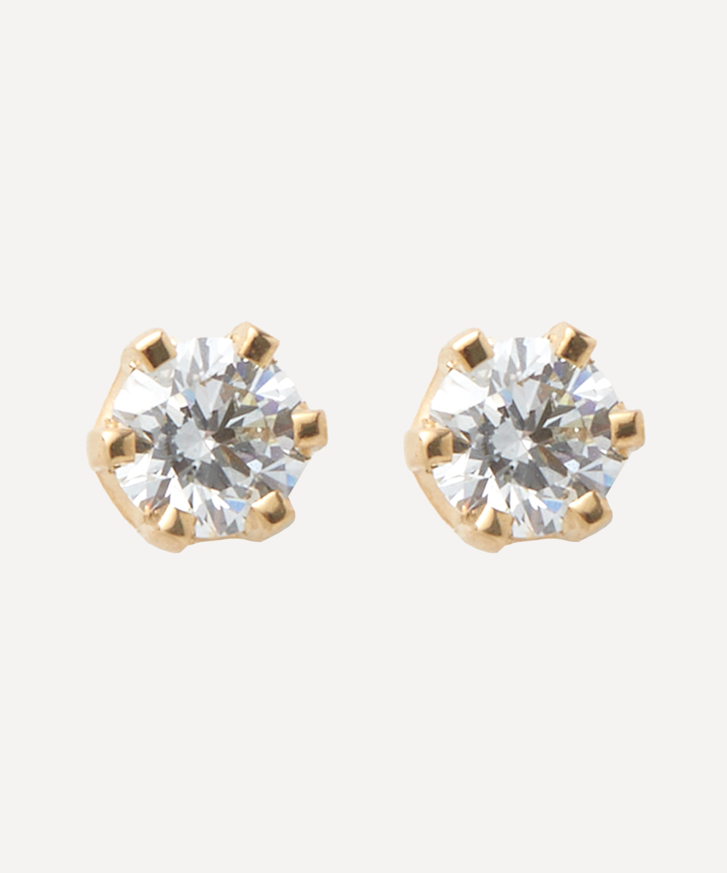 Satomi Kawakita - 14ct Gold 3.5mm White Diamond Stud Earrings image number 0