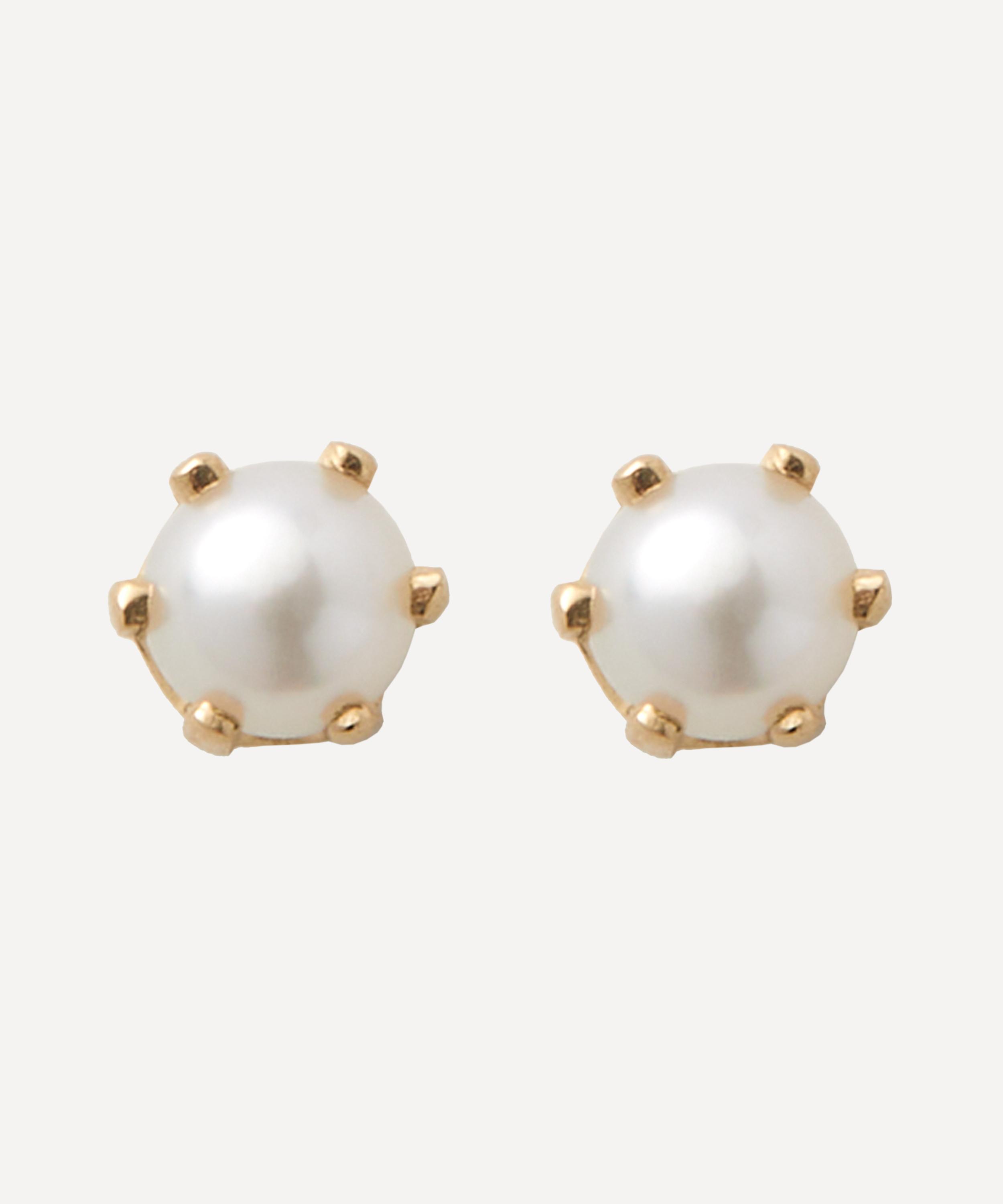 Satomi Kawakita - 14ct Gold 3mm Pearl Stud Earrings image number 0