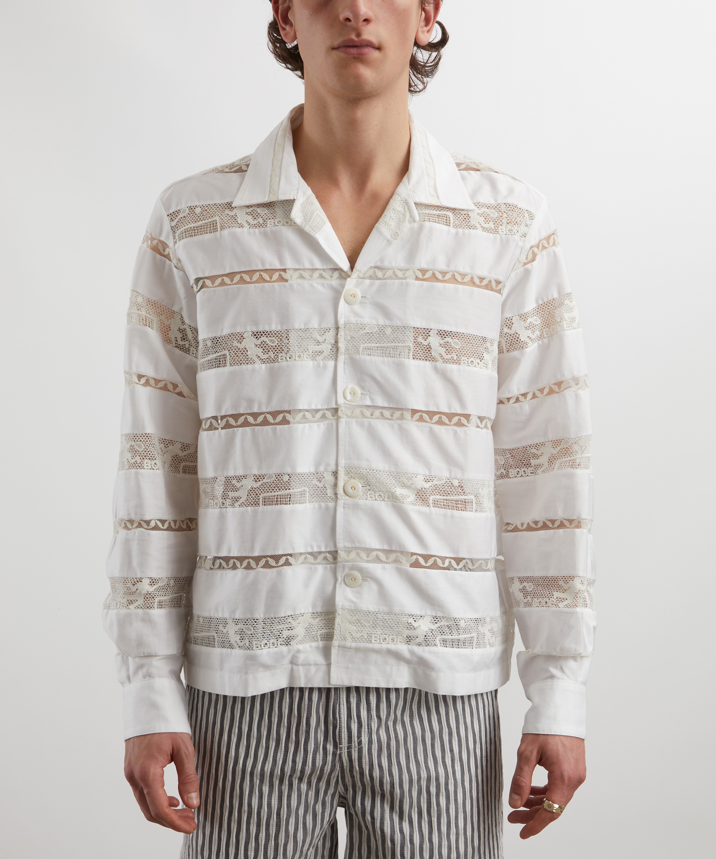 Bode - Tennis Lace Long-Sleeve Shirt image number 2