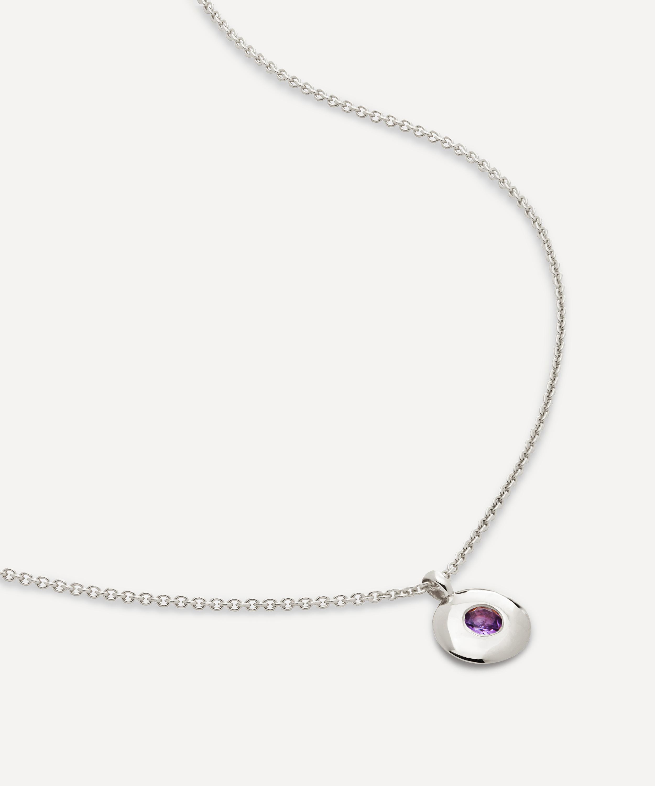 Monica Vinader - Sterling Silver February Birthstone Pendant Necklace image number 0