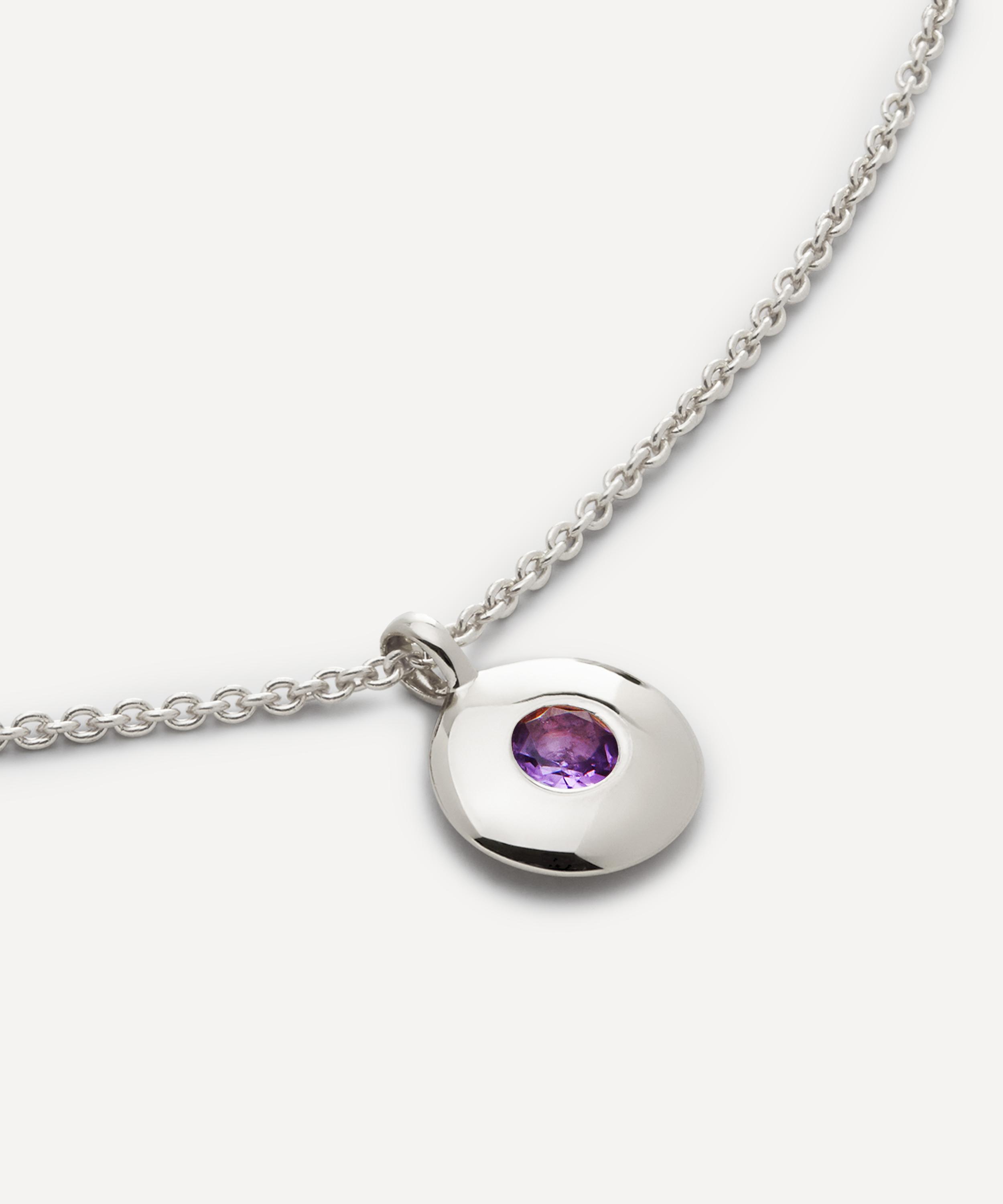Monica Vinader - Sterling Silver February Birthstone Pendant Necklace image number 2