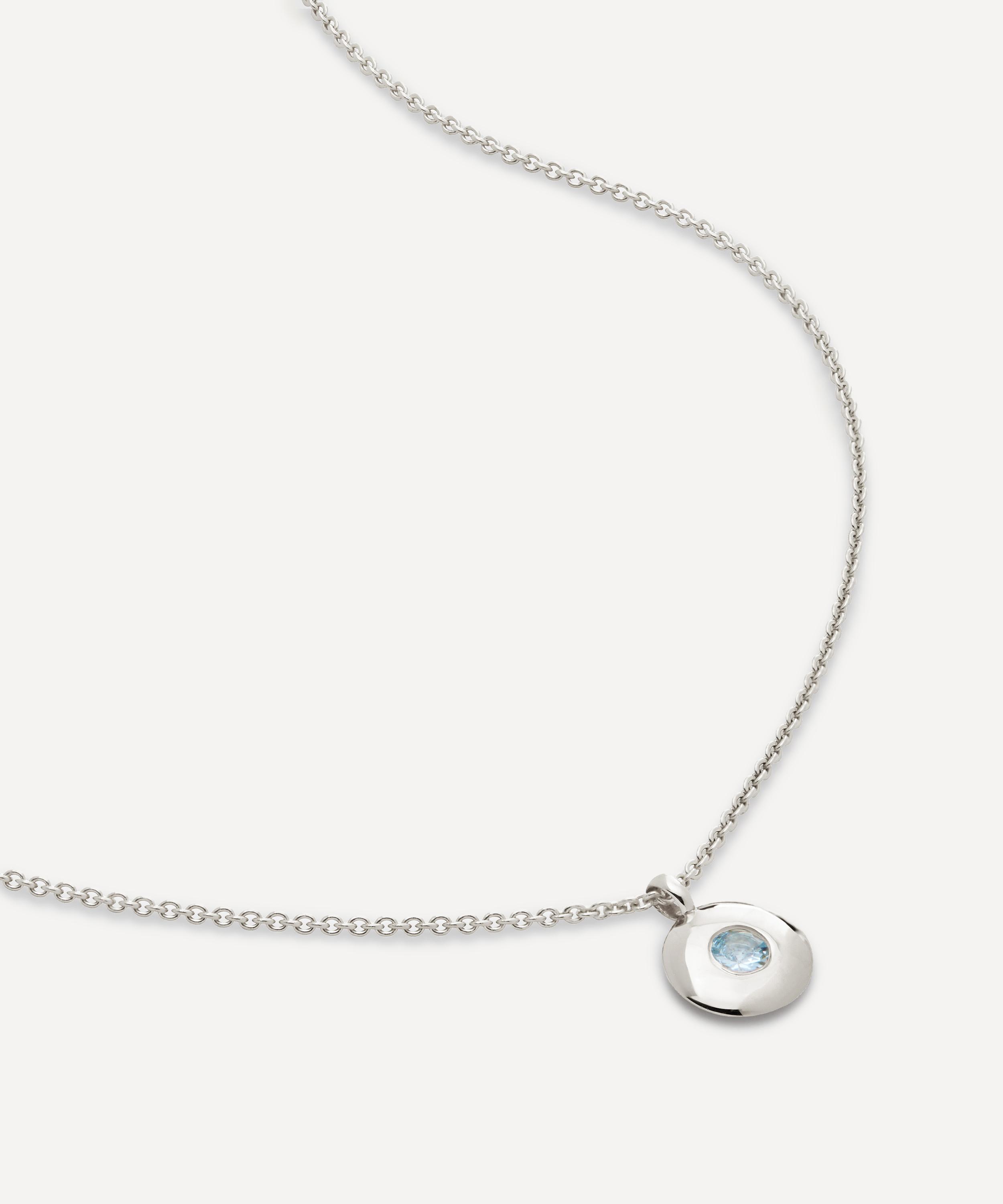 Monica Vinader - Sterling Silver March Birthstone Pendant Necklace image number 0