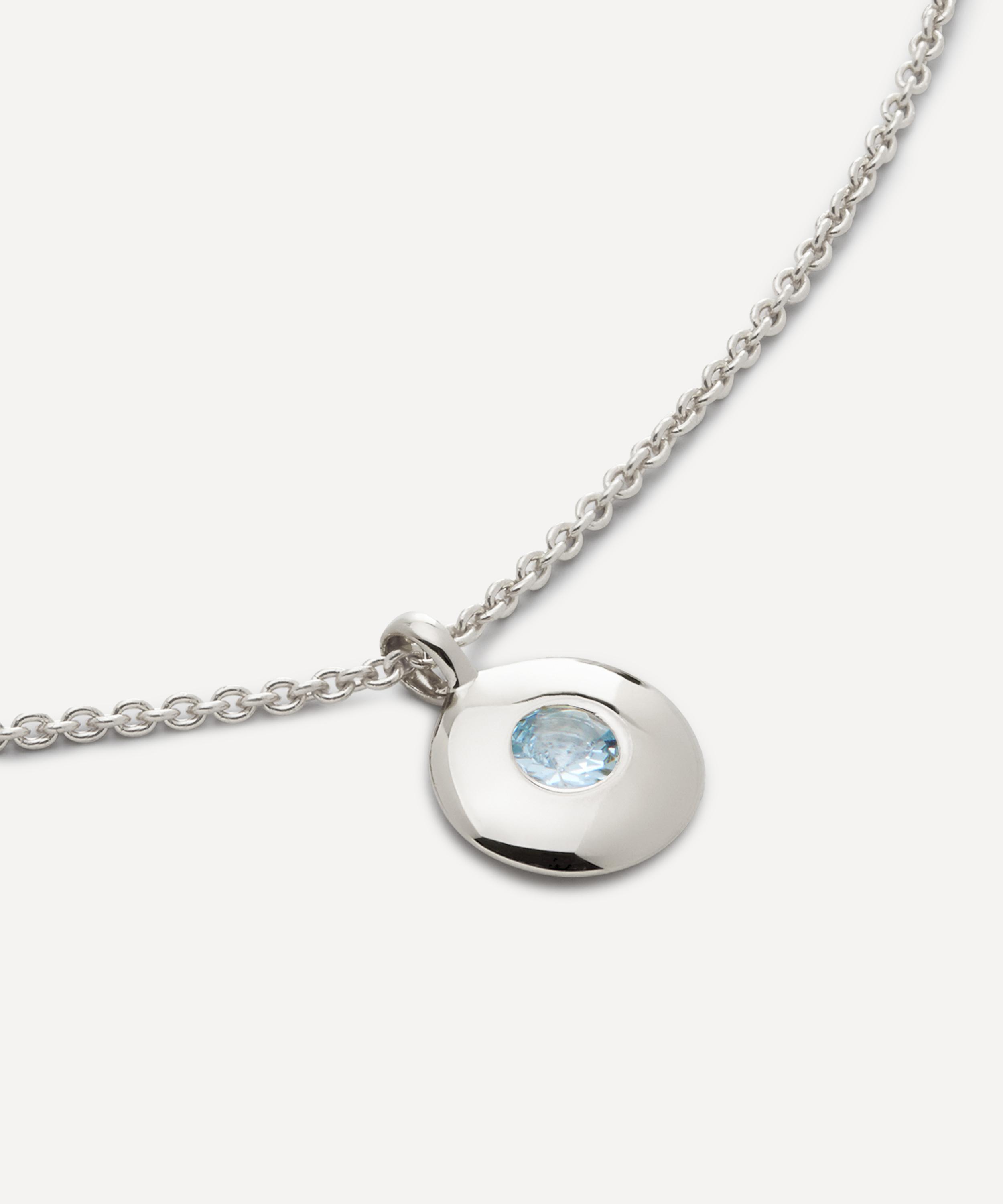 Monica Vinader - Sterling Silver March Birthstone Pendant Necklace image number 2