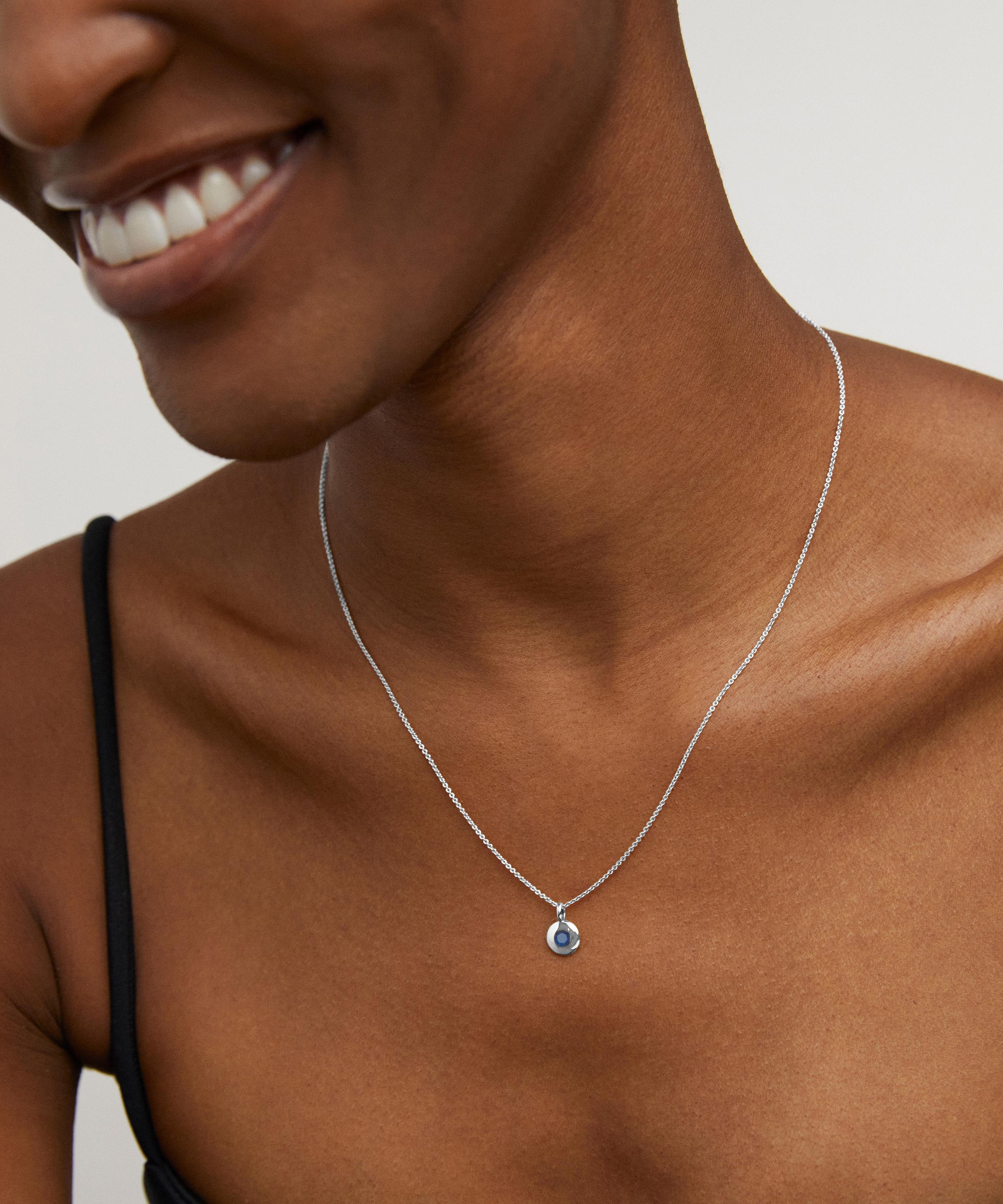 Monica Vinader - Sterling Silver September Birthstone Pendant Necklace image number 1