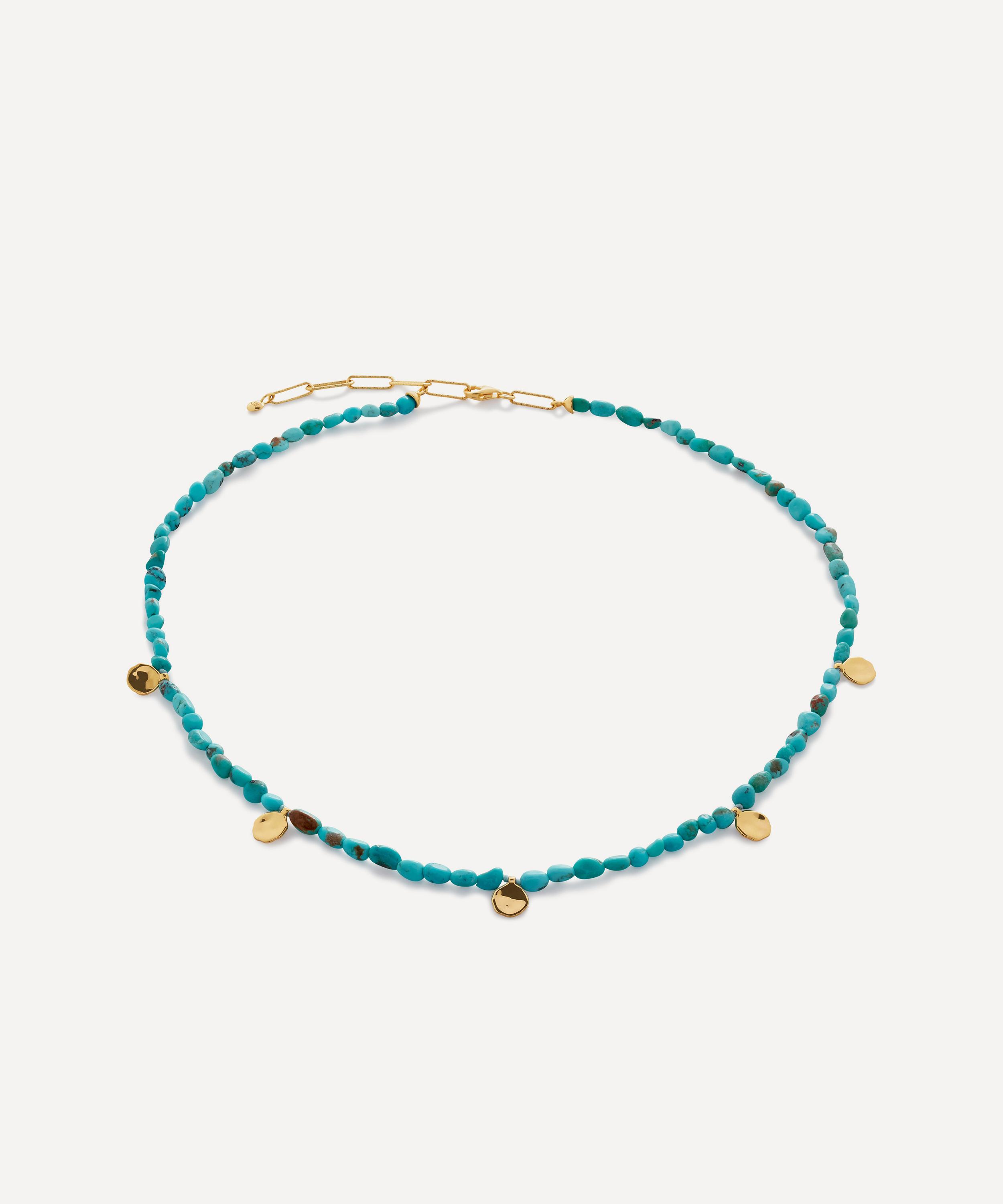 Monica Vinader - 18ct Gold-Plated Vermeil Silver Rio Mini Gemstone Beaded Station Necklace image number 0