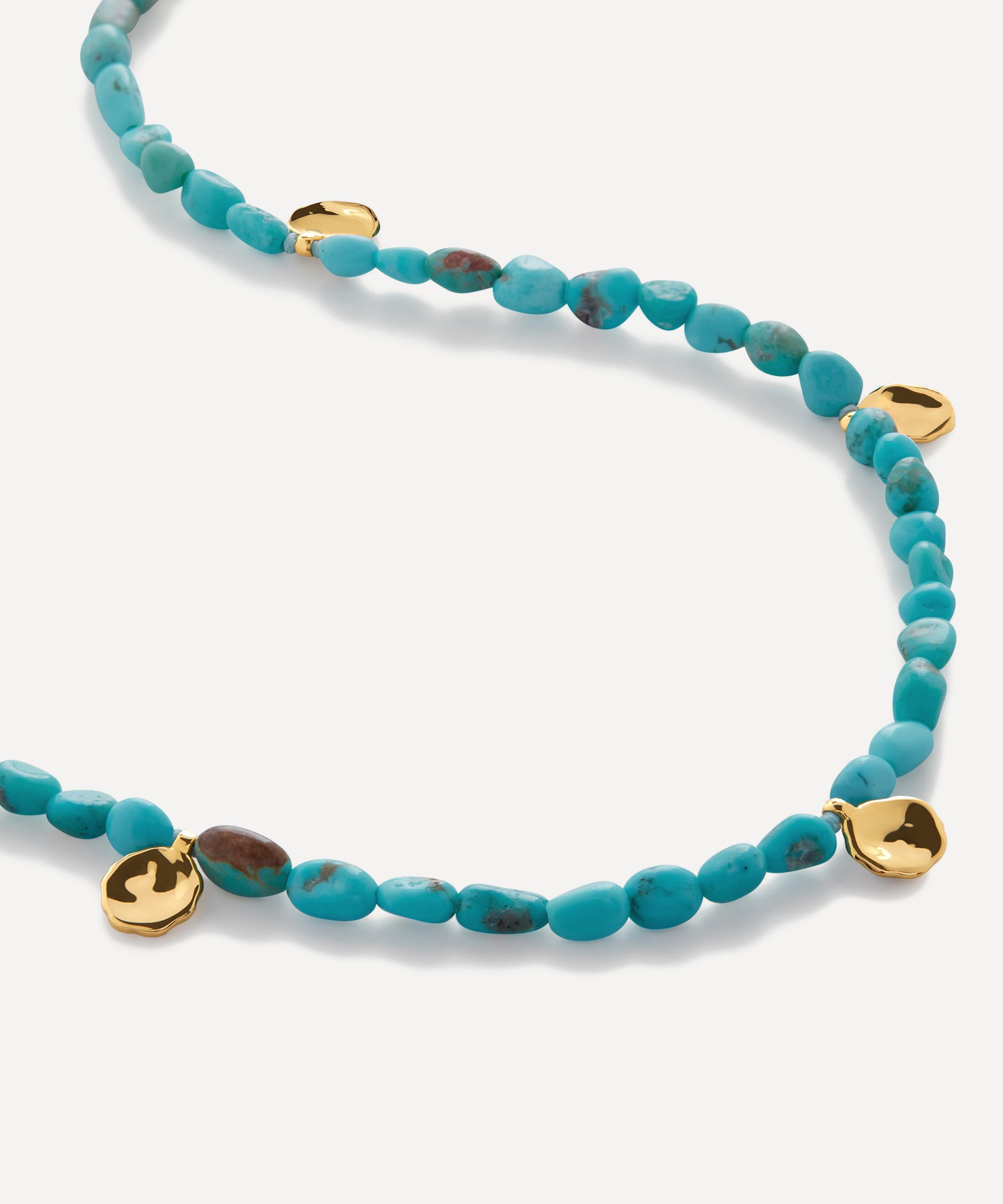 Monica Vinader - 18ct Gold-Plated Vermeil Silver Rio Mini Gemstone Beaded Station Necklace image number 2