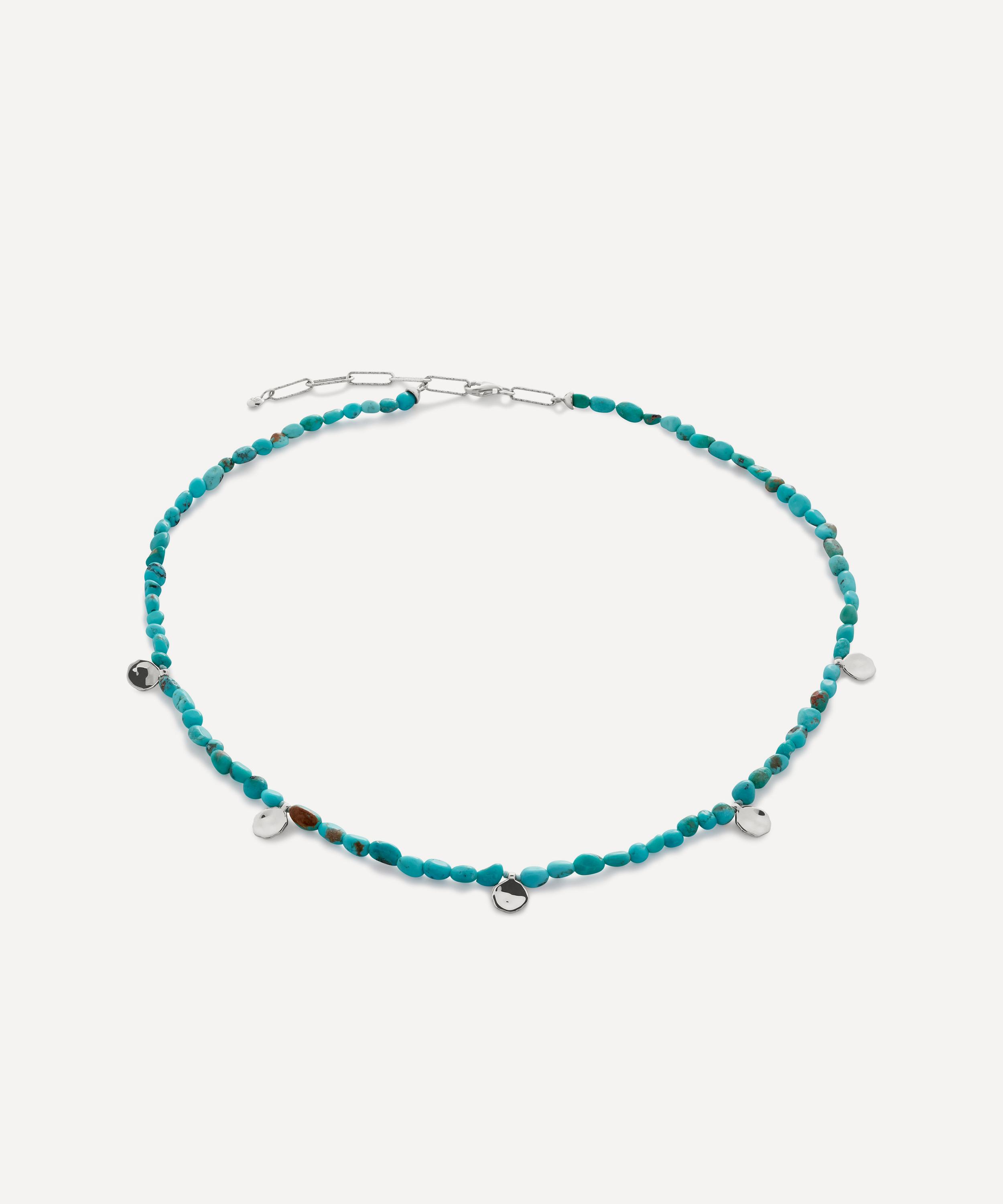 Monica Vinader - Sterling Silver Rio Mini Turquoise Beaded Station Necklace image number 0