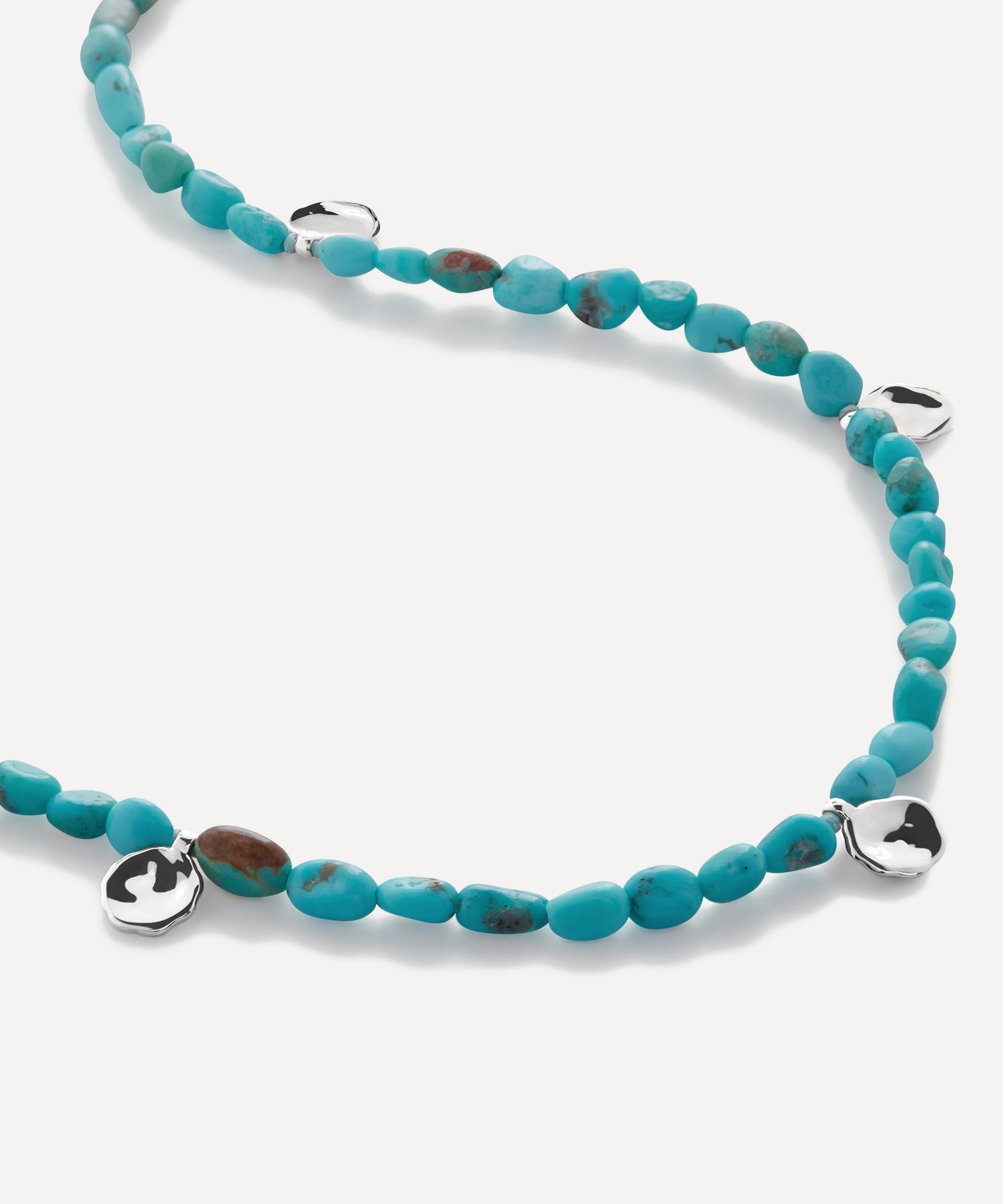 Monica Vinader - Sterling Silver Rio Mini Turquoise Beaded Station Necklace image number 2