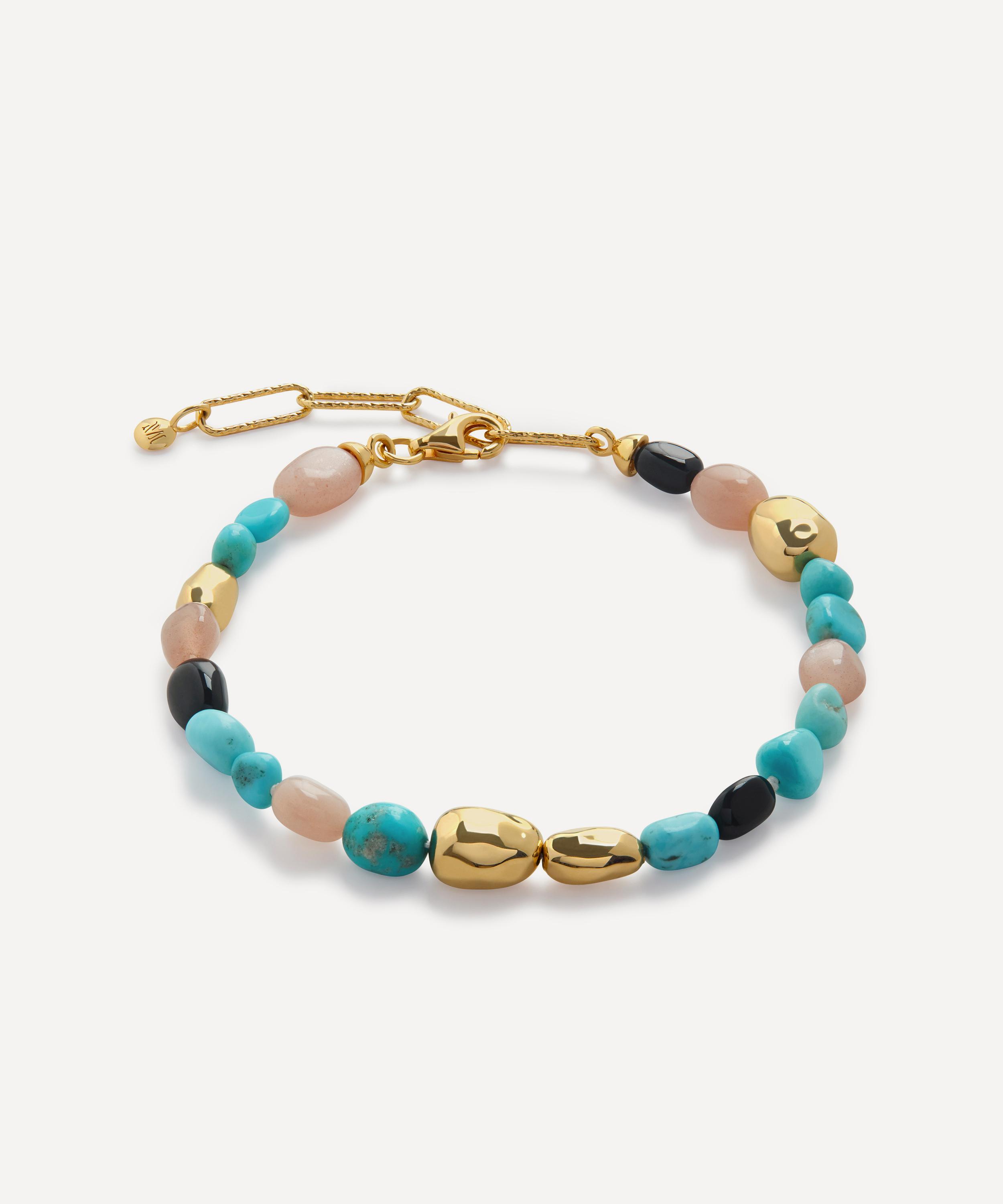 Monica Vinader - 18ct Gold-Plated Vermeil Silver Rio Multi Gemstone Beaded Bracelet image number 0