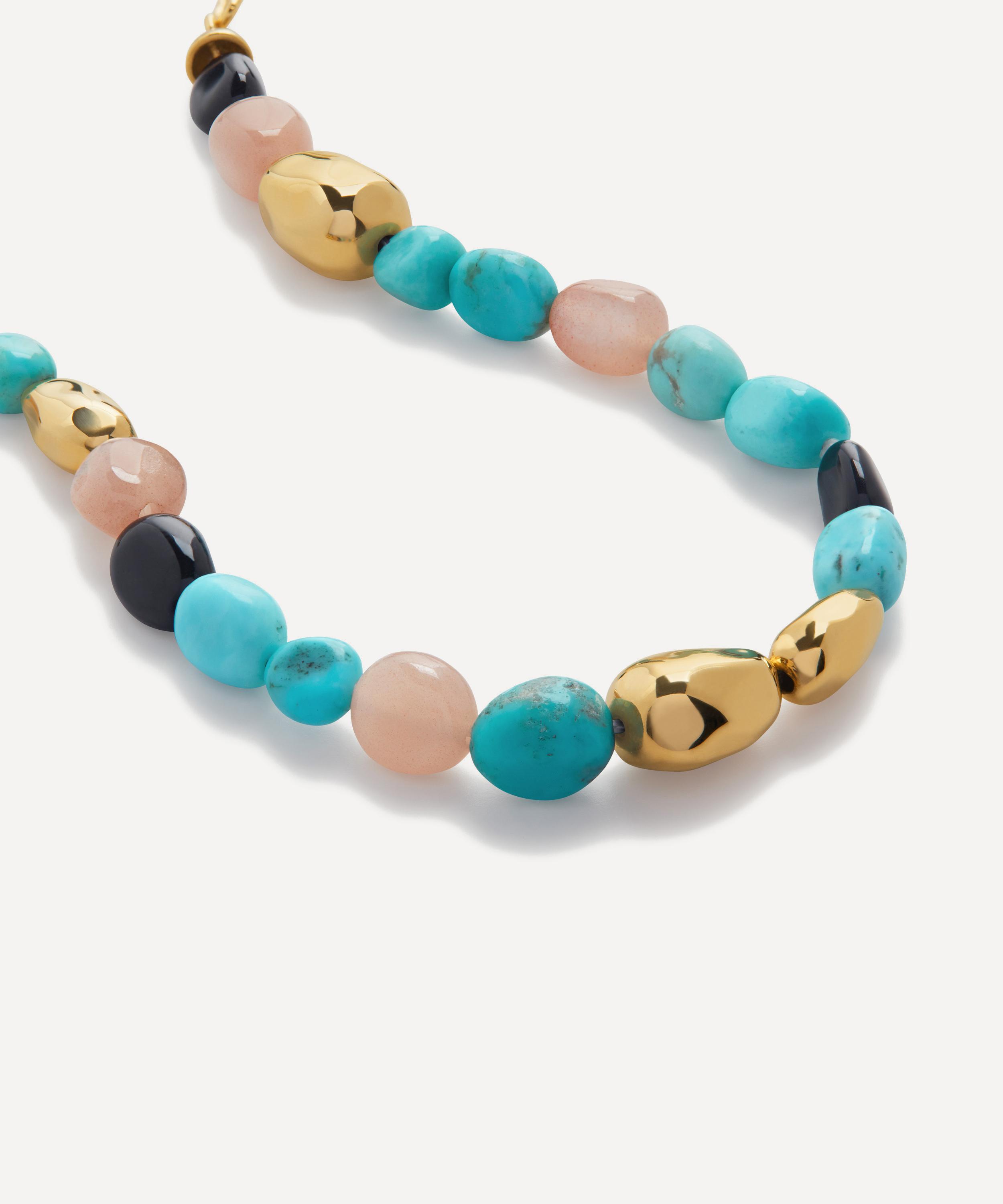 Monica Vinader - 18ct Gold-Plated Vermeil Silver Rio Multi Gemstone Beaded Bracelet image number 1