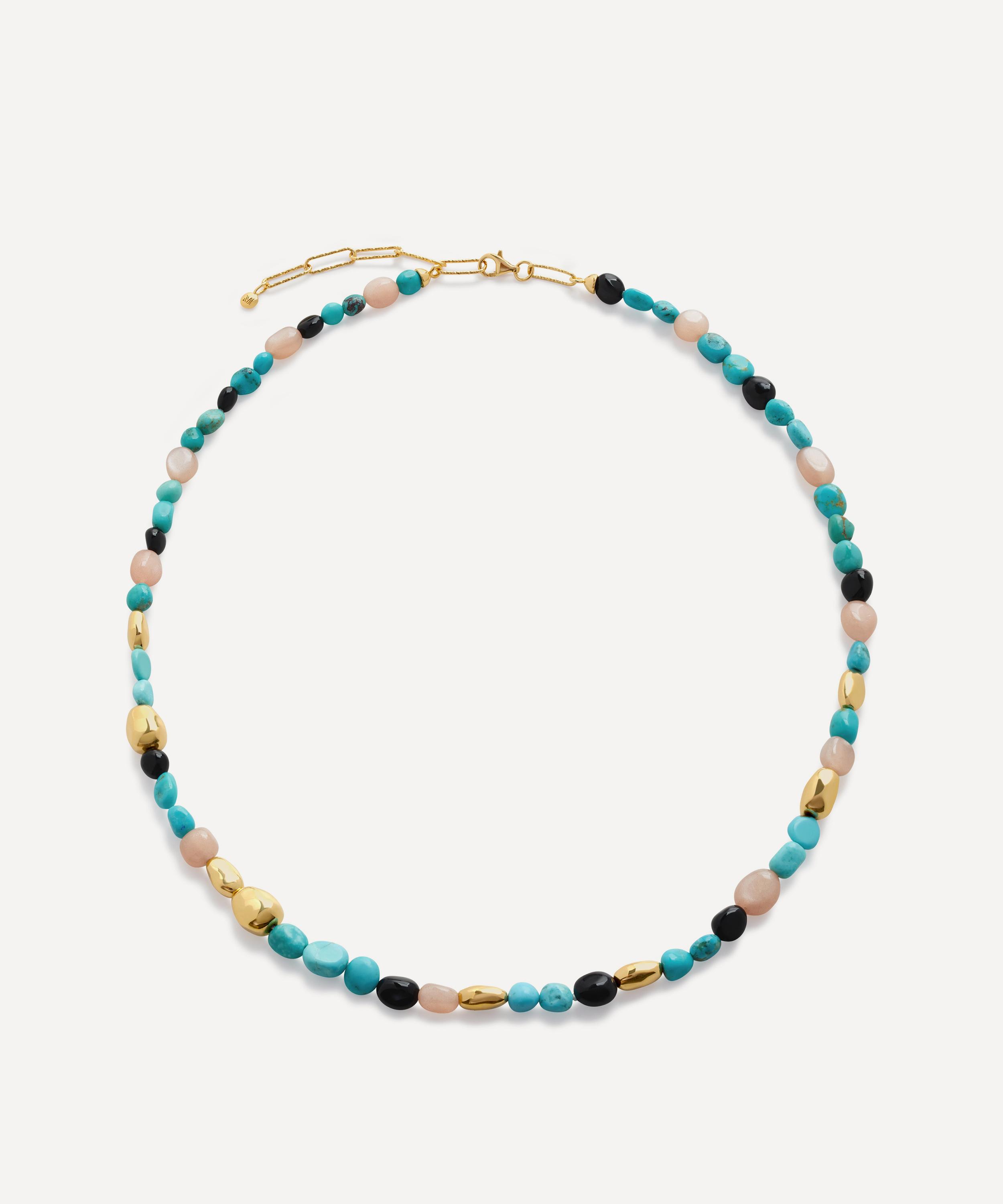 Monica Vinader - 18ct Gold-Plated Vermeil Silver Rio Multi Gemstone Beaded Necklace image number 0