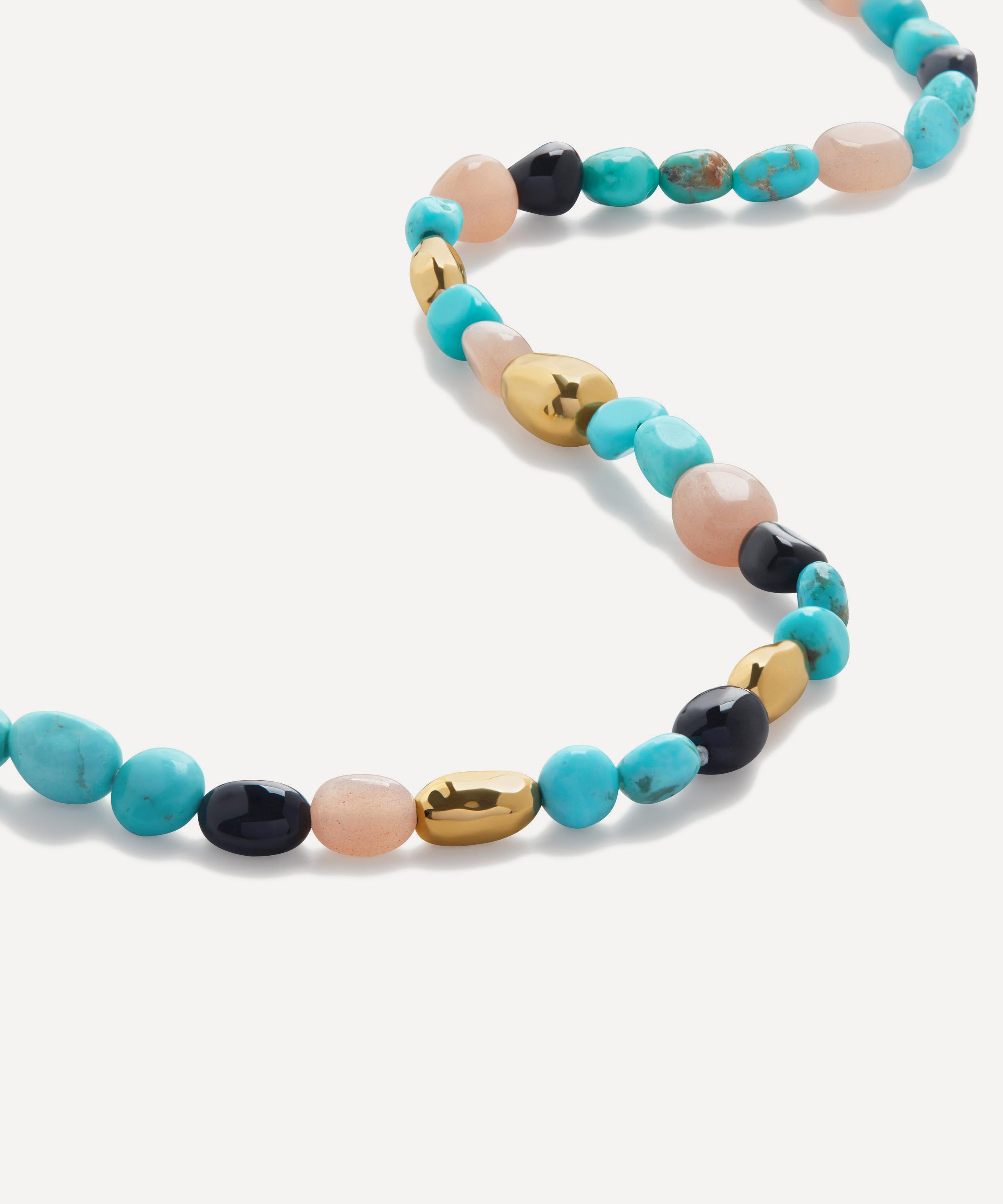 Monica Vinader - 18ct Gold-Plated Vermeil Silver Rio Multi Gemstone Beaded Necklace image number 1