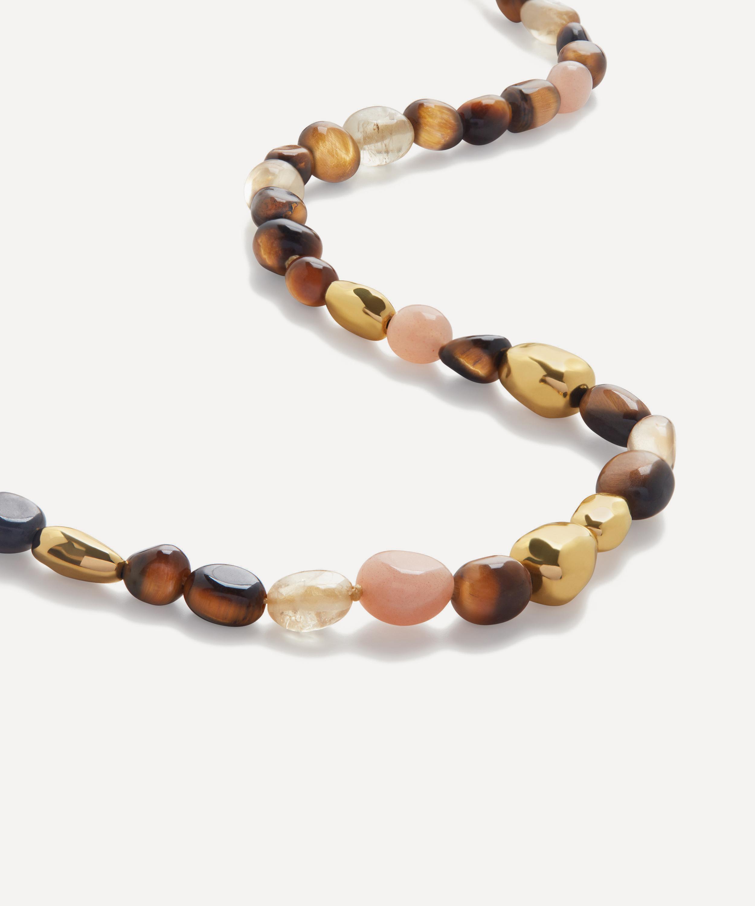 Monica Vinader - 18ct Gold-Plated Vermeil Silver Rio Natural Gemstone Beaded Necklace image number 1