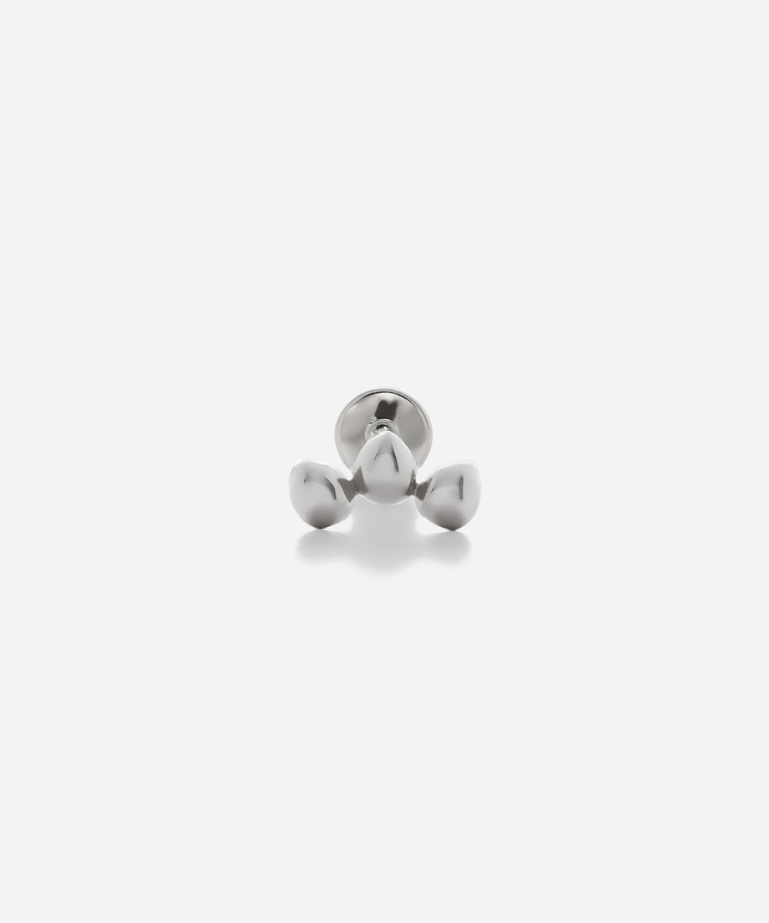 Monica Vinader - 14ct White Gold Nura Mini Pebble Cluster Single Labret Earring image number 0