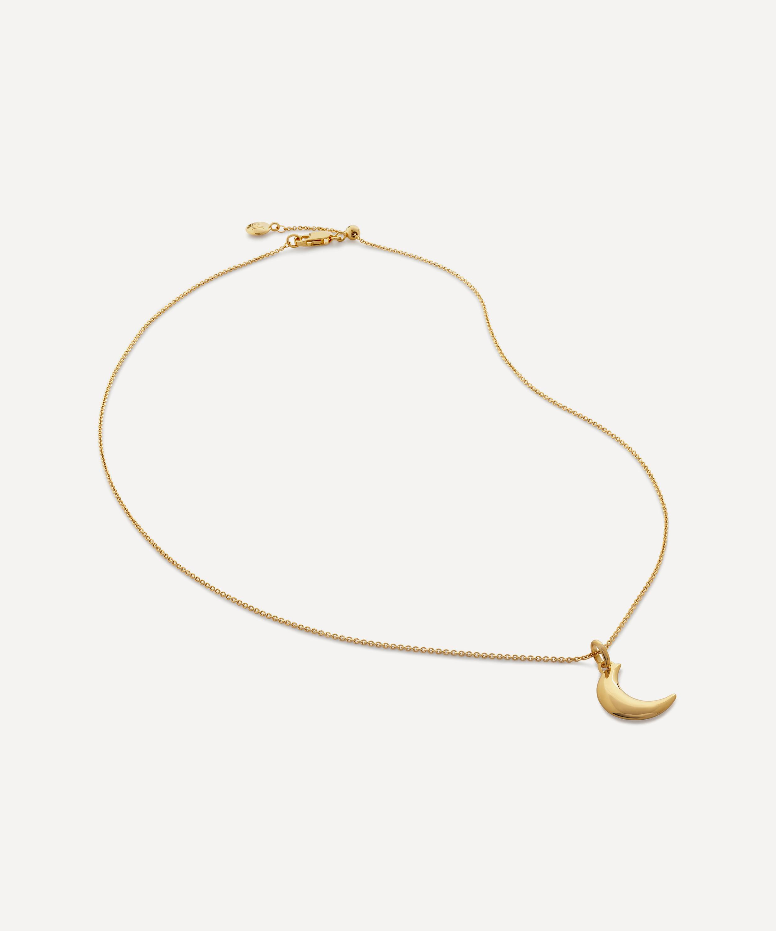 Monica Vinader - X Fei 18ct Gold-Plated Vermeil Crescent Moon Fine Pendant Necklace