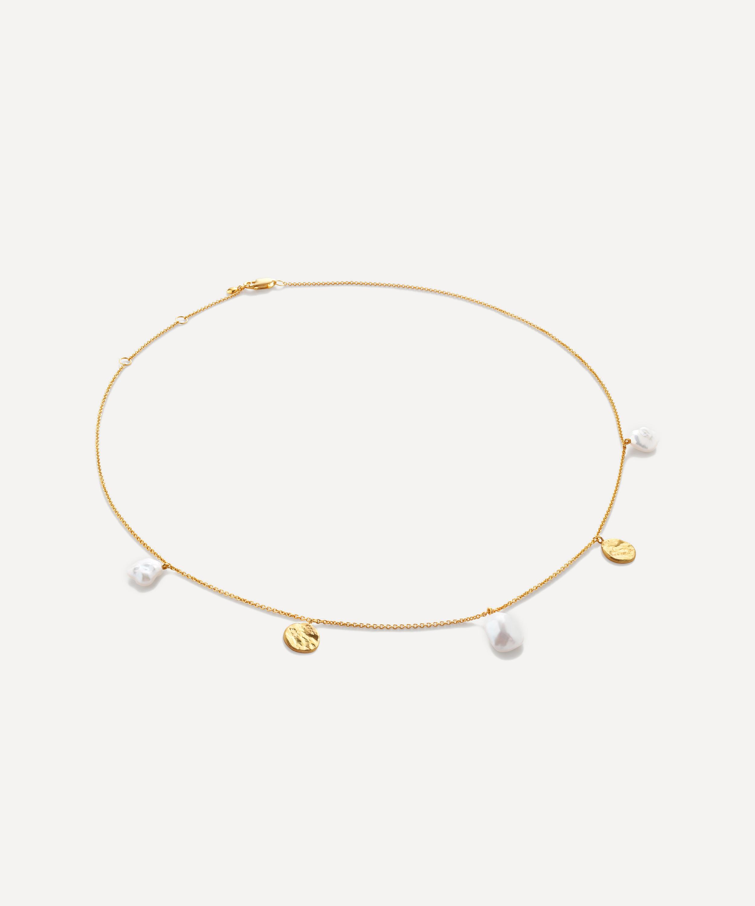 Monica Vinader - 18ct Gold-Plated Vermeil Silver Capri Keshi Pearl Drop Necklace