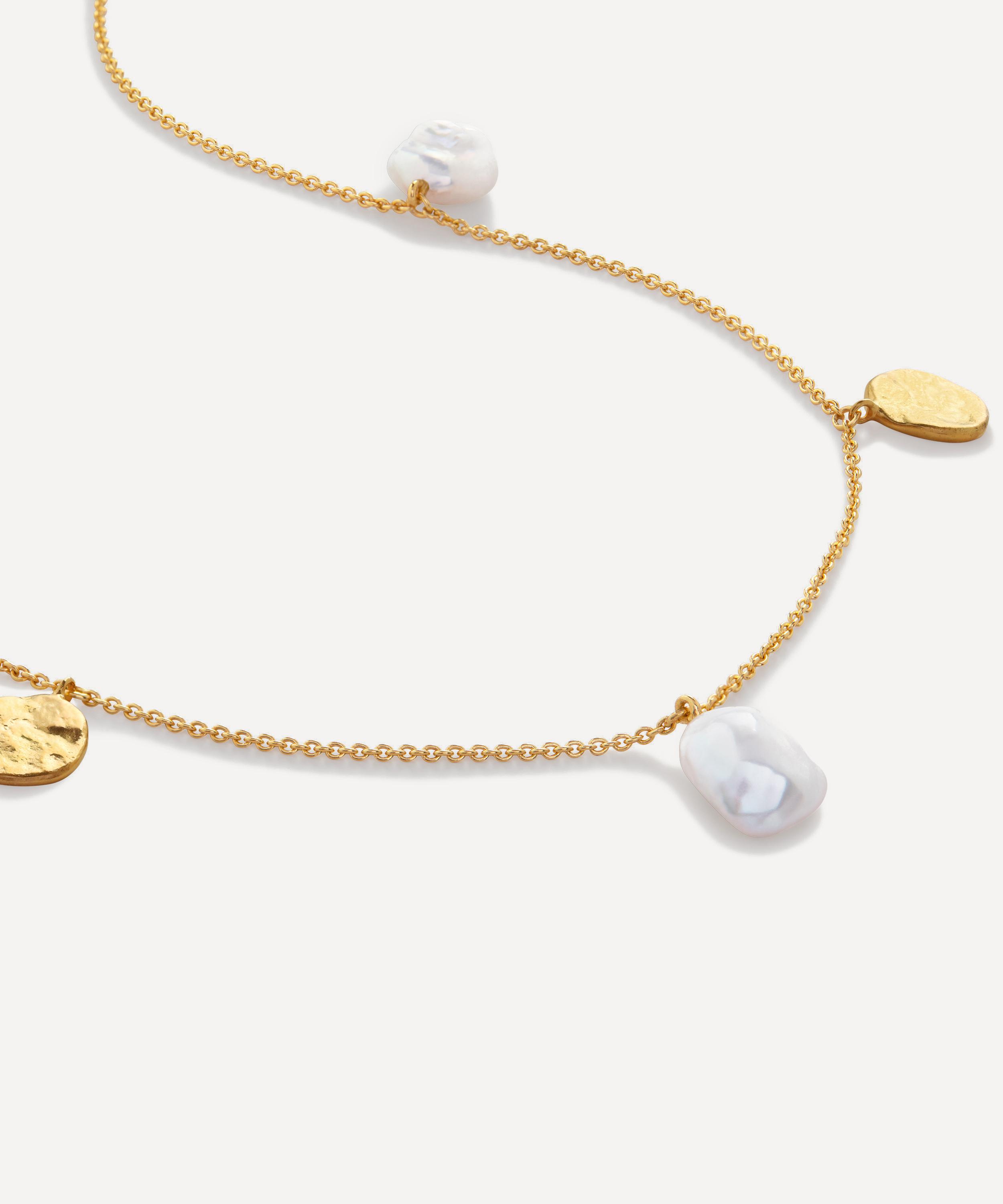 Monica Vinader - 18ct Gold-Plated Vermeil Silver Capri Keshi Pearl Drop Necklace image number 2
