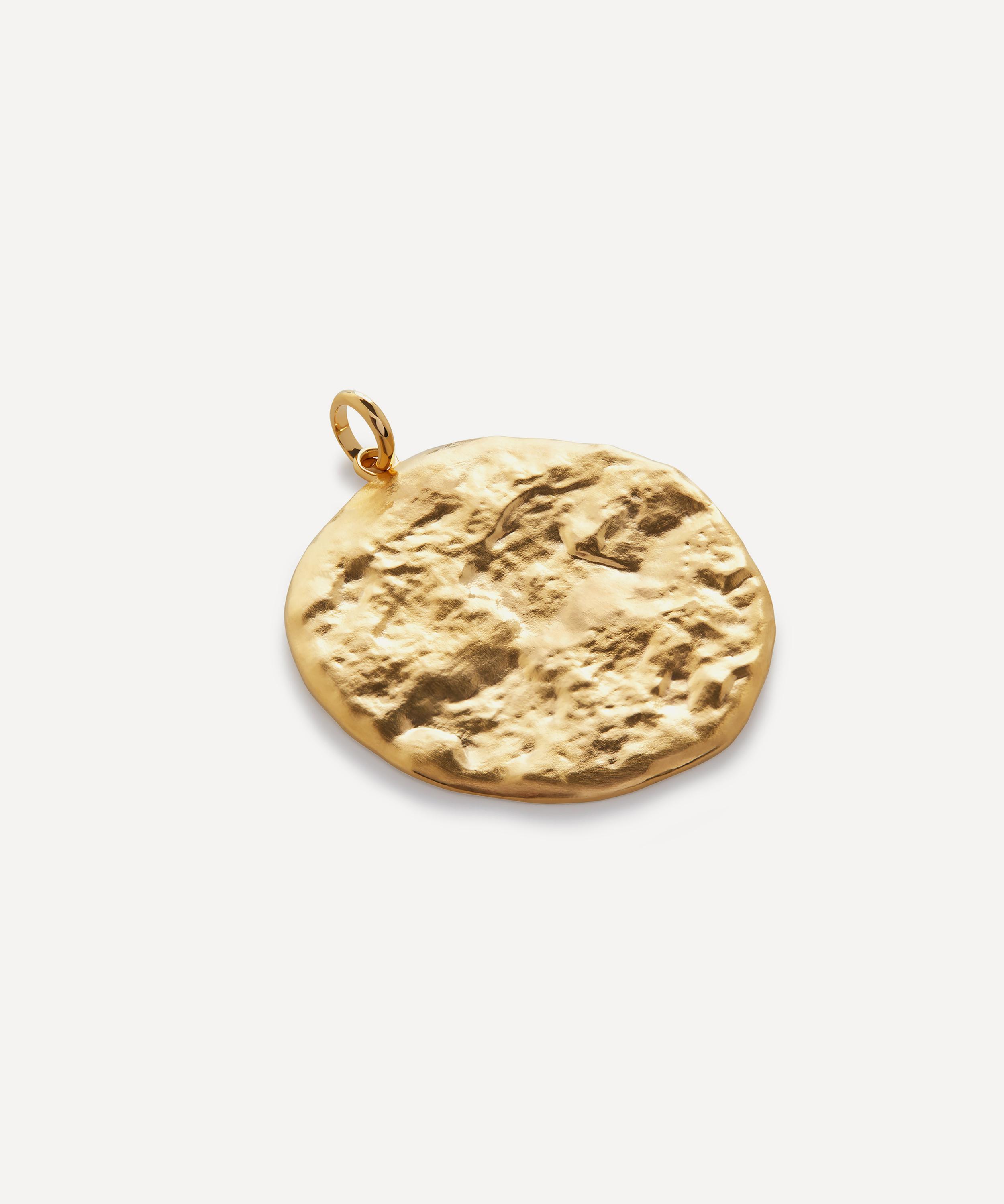 Monica Vinader - 18ct Gold-Plated Vermeil Silver Capri Round Disc Pendant Charm image number 0