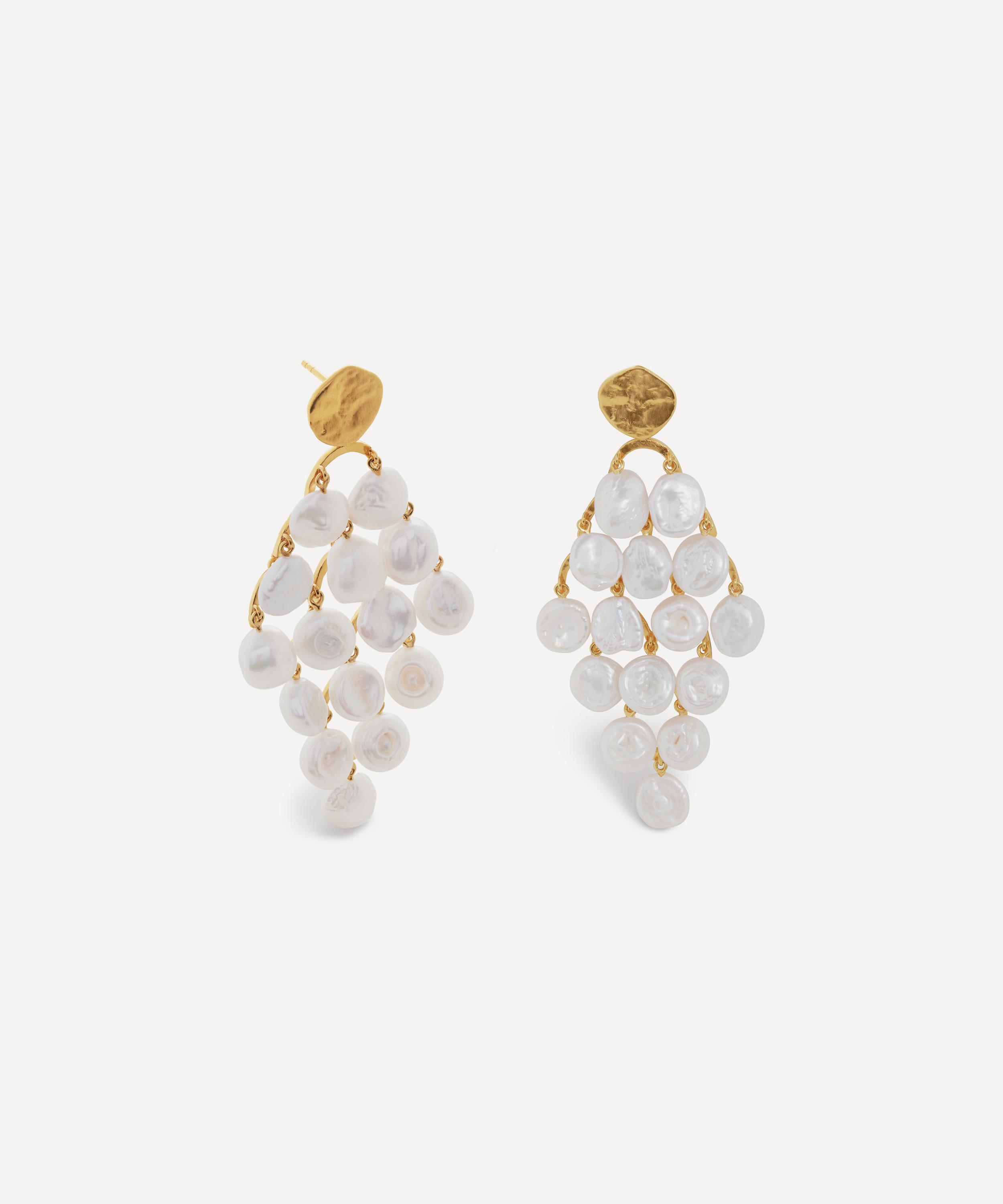 Monica Vinader - 18ct Gold-Plated Vermeil Silver Capri Keshi Pearl Drop Earrings image number 0